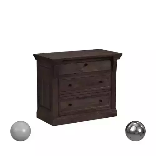 Adelaide Wood 3Drw Nightstand Cocoa Brown 3D model