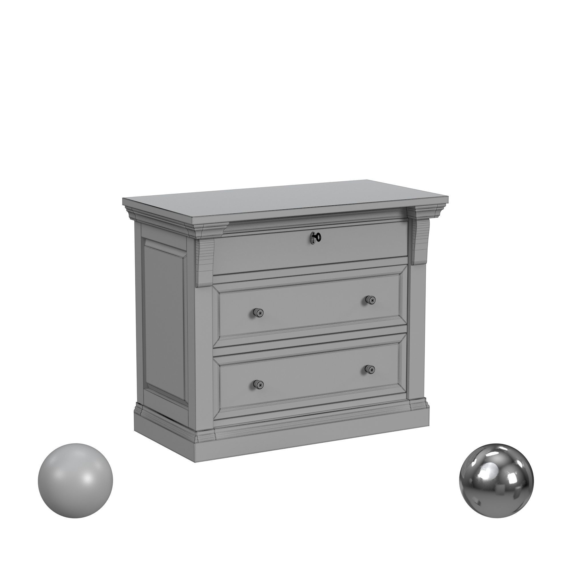 Adelaide Wood 3Drw Nightstand Cocoa Brown 3D model_3