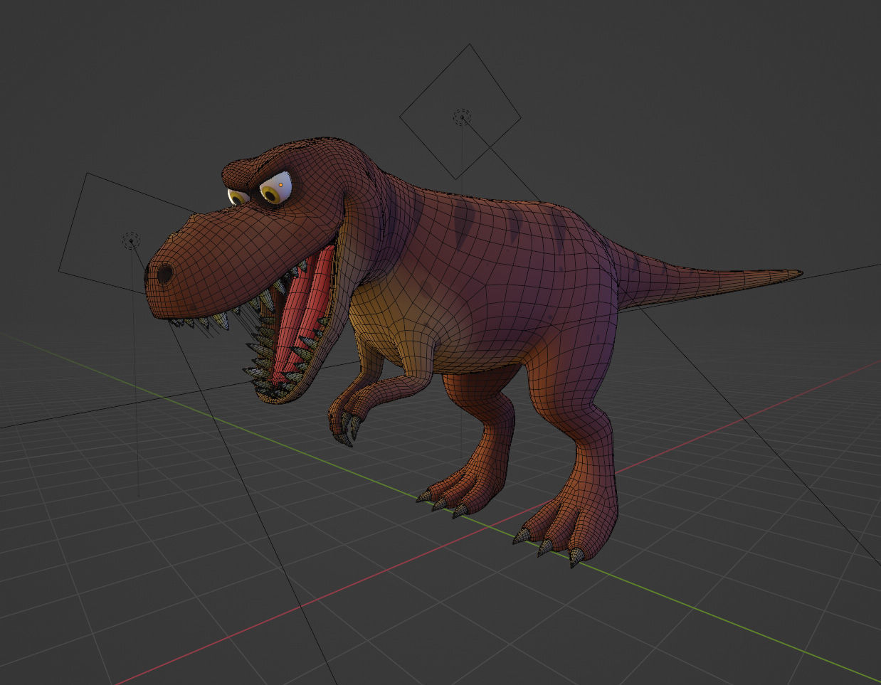 T-Rex Cartoon Dinosaur Low-poly 3D model_4