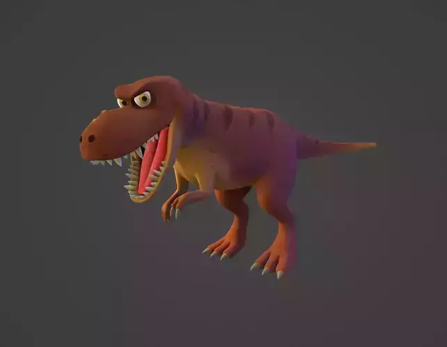 T-Rex Cartoon Dinosaur Low-poly 3D model