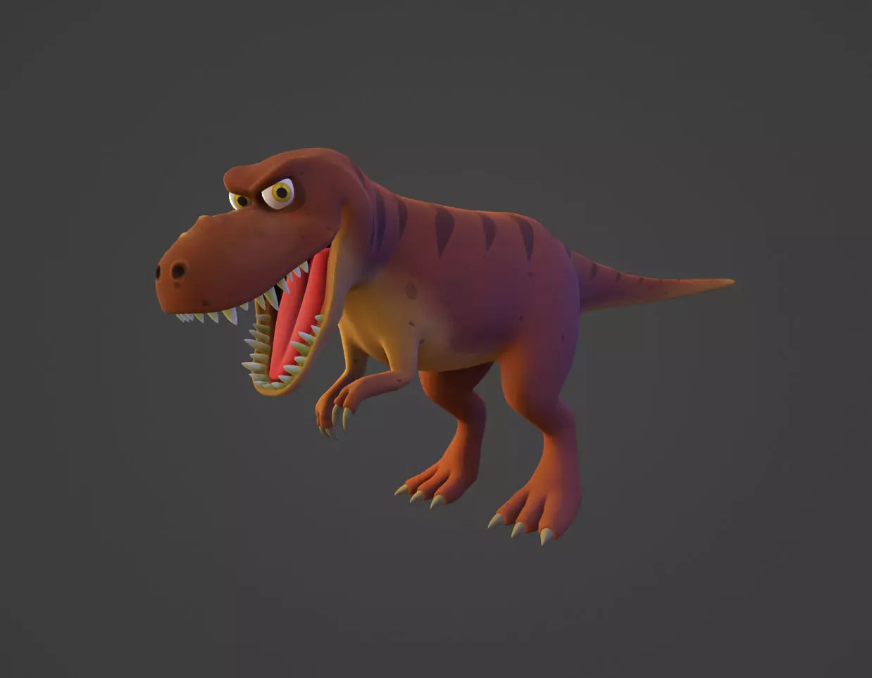 T-Rex Cartoon Dinosaur Low-poly 3D model_0