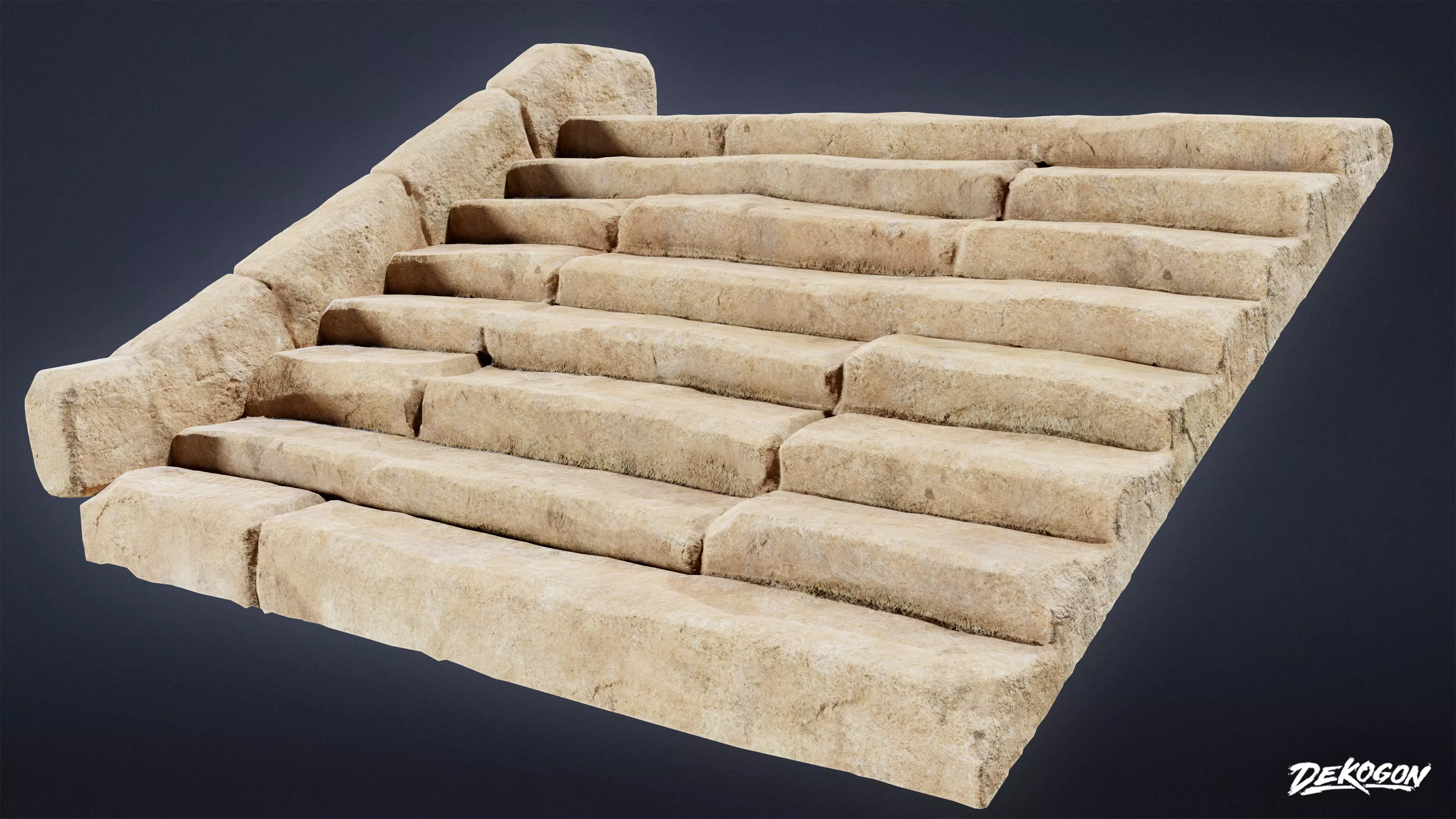 ANCIENT TEMPLE - Stairs 01 - LOW POLY Low-poly 3D model