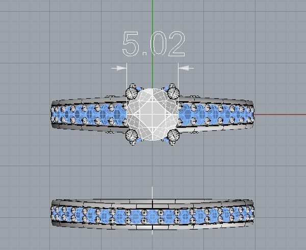 Crossover Claw Solitaire Diamond Ring with Side Band 3D print model_11