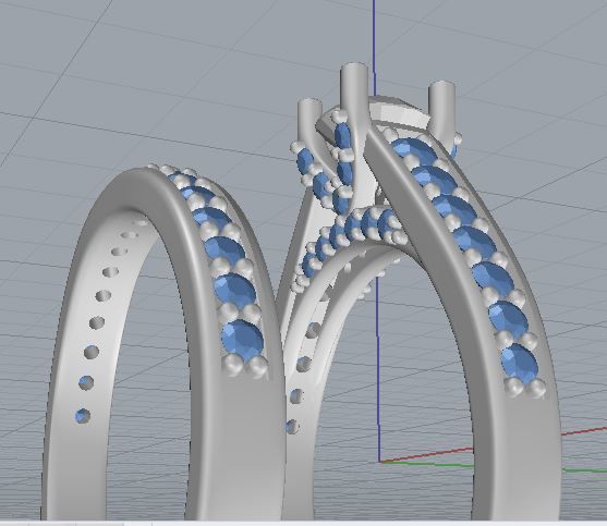 Crossover Claw Solitaire Diamond Ring with Side Band 3D print model_9
