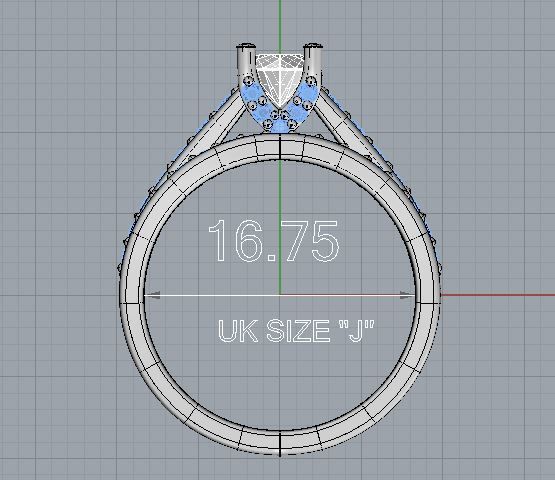 Crossover Claw Solitaire Diamond Ring with Side Band 3D print model_13