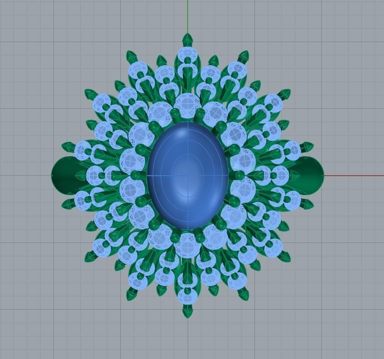 Azure Bloom Cocktail Ring-1 3D print model_9