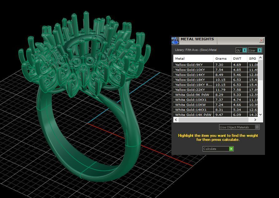 Azure Bloom Cocktail Ring-1 3D print model_16