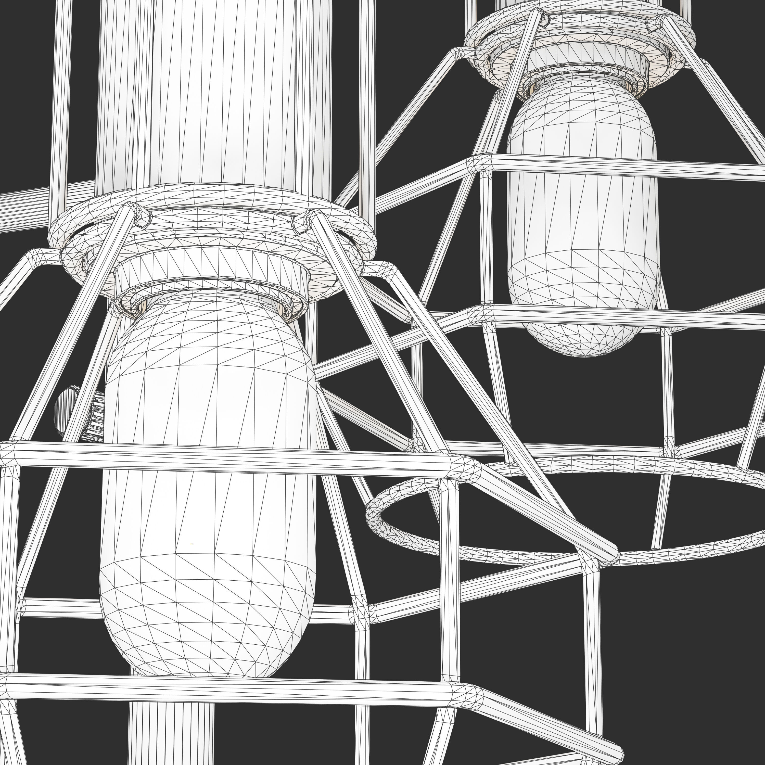 EDISHINE Dimmable Black Industrial Floor Lamp Low-poly 3D model_7