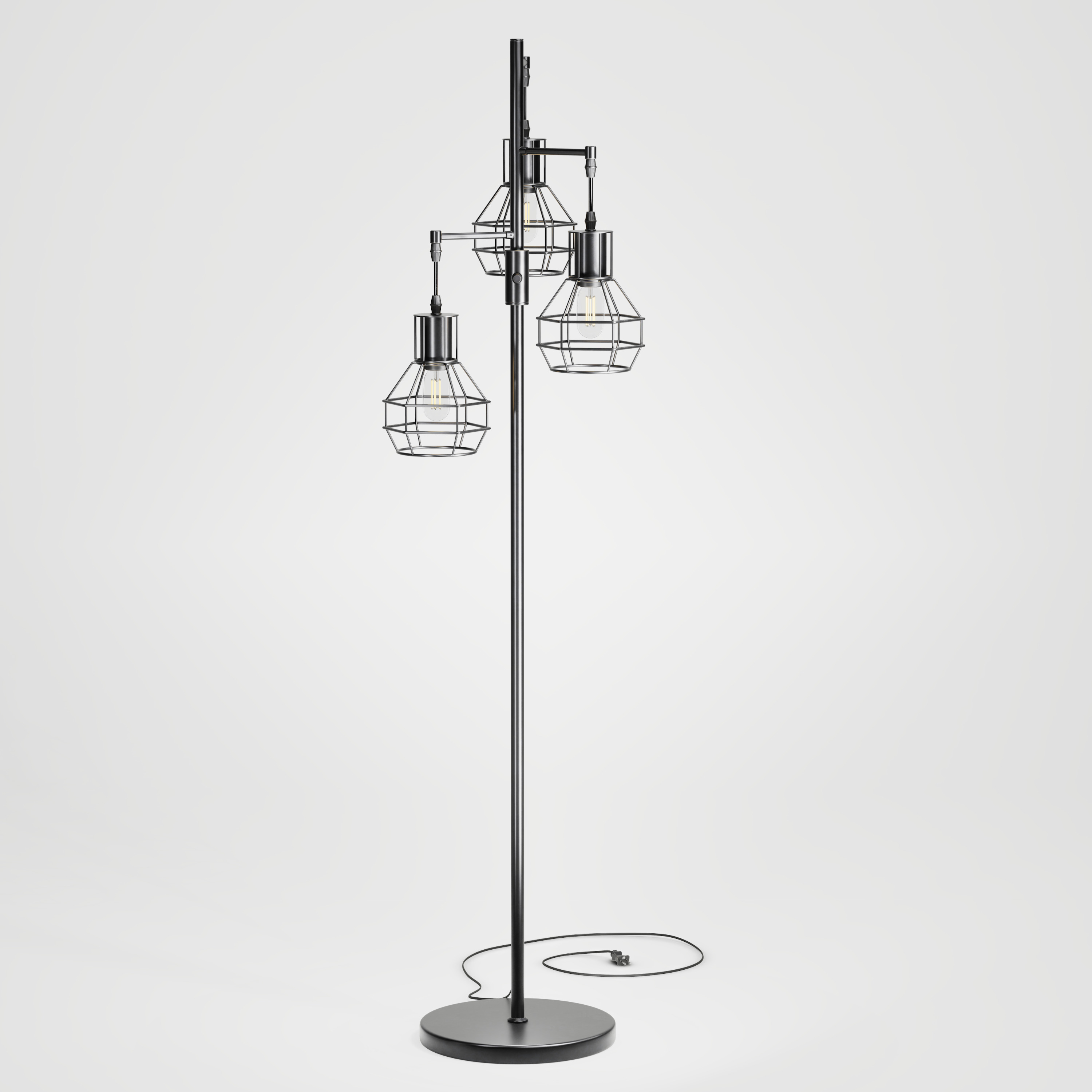 EDISHINE Dimmable Black Industrial Floor Lamp Low-poly 3D model_2