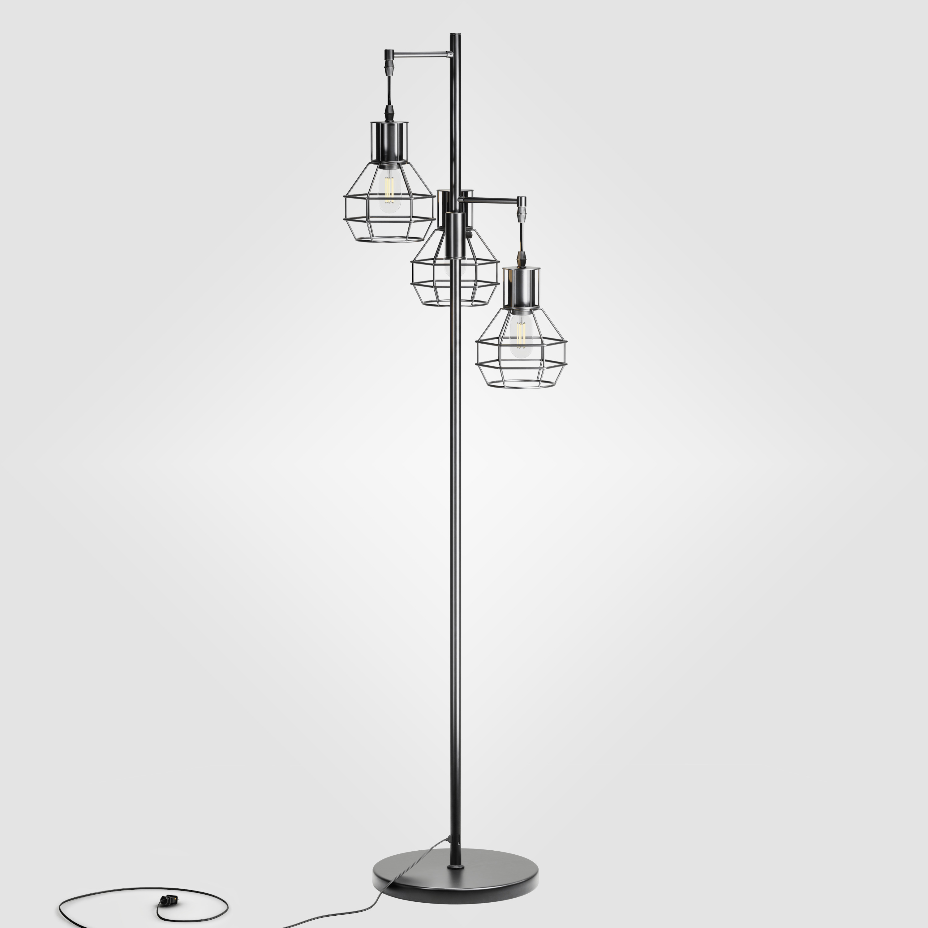 EDISHINE Dimmable Black Industrial Floor Lamp Low-poly 3D model_4