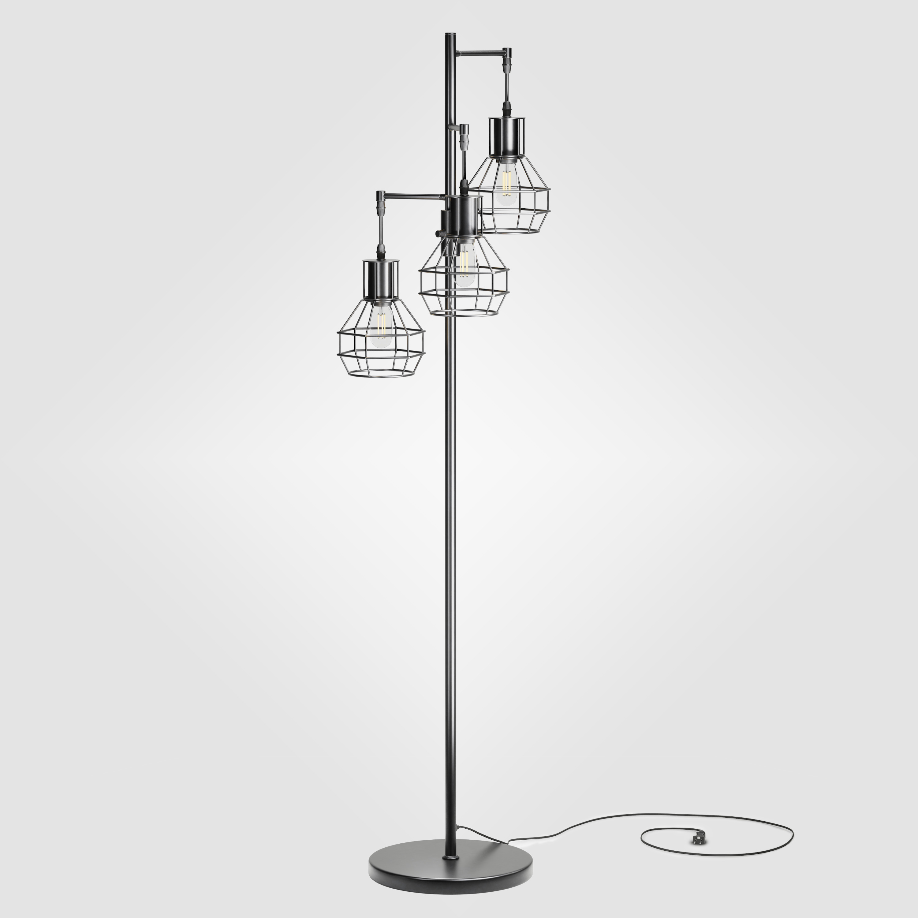 EDISHINE Dimmable Black Industrial Floor Lamp Low-poly 3D model_3
