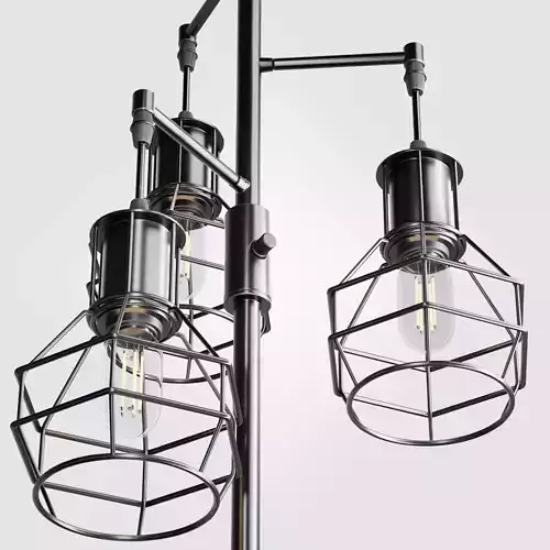 EDISHINE Dimmable Black Industrial Floor Lamp Low-poly 3D model