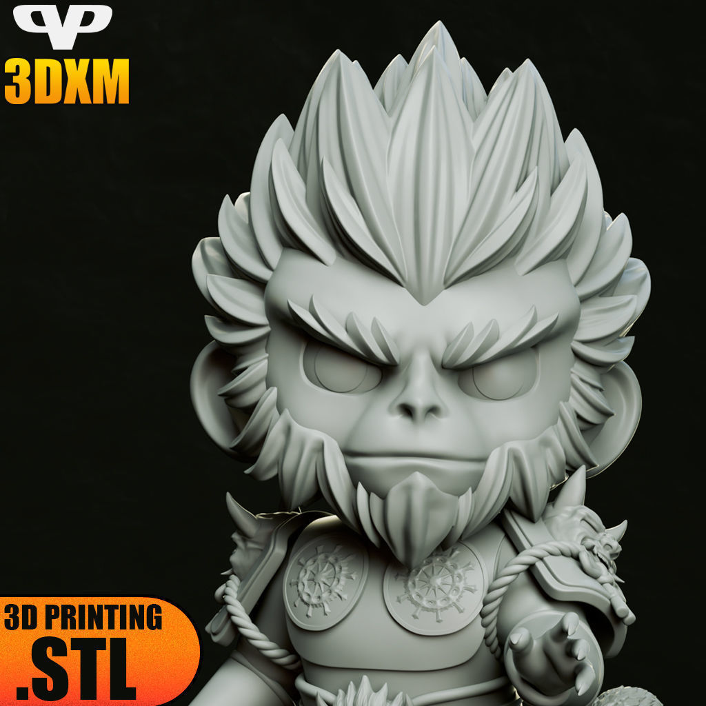 Black Myth Wukong Chibi STL for 3D Printing 3DXM ChibiSTL 3D print model_4