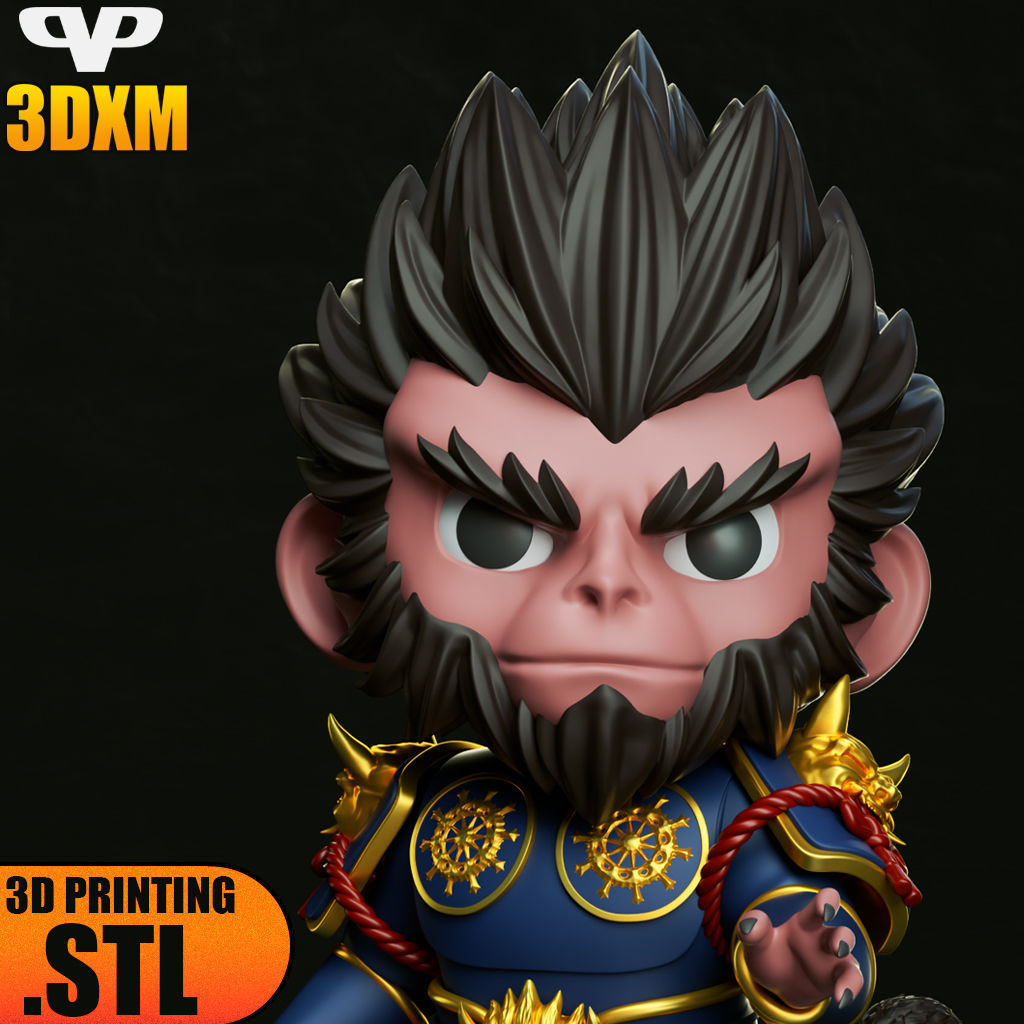 Black Myth Wukong Chibi STL for 3D Printing 3DXM ChibiSTL 3D print model_1