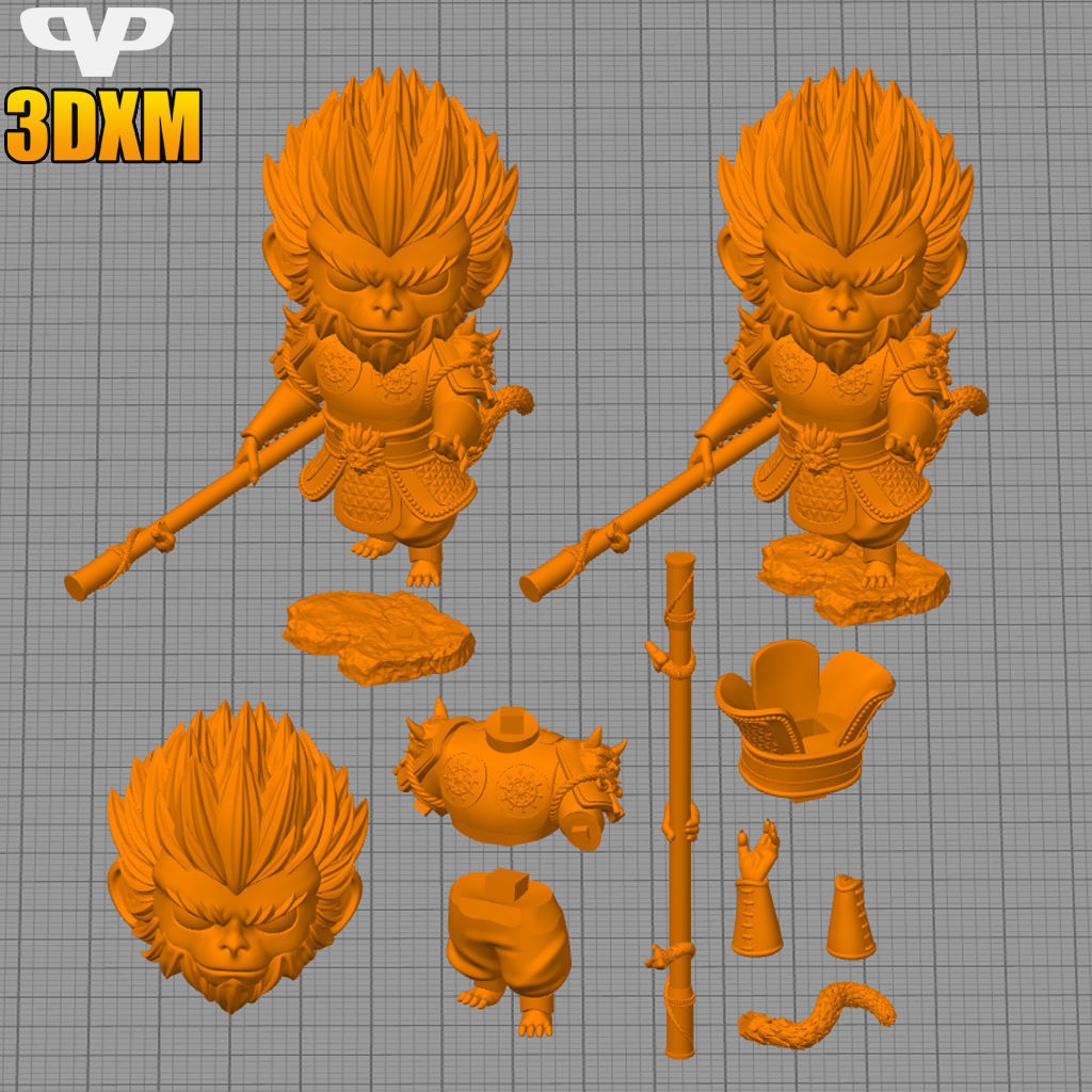 Black Myth Wukong Chibi STL for 3D Printing 3DXM ChibiSTL 3D print model_2