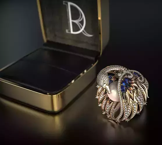 Majestic swan ring with a creative design