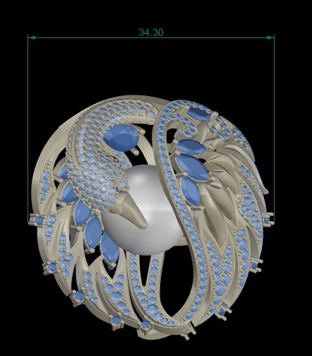 Majestic swan ring with a creative design 3D print model_3