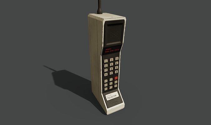 Telecom Old Phone Low-Poly 3D Model Low-poly 3D model