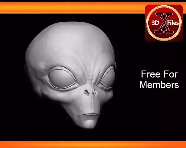 Grey Alien Head Sculpt - Hot Toys Scale - Action Figure Head
