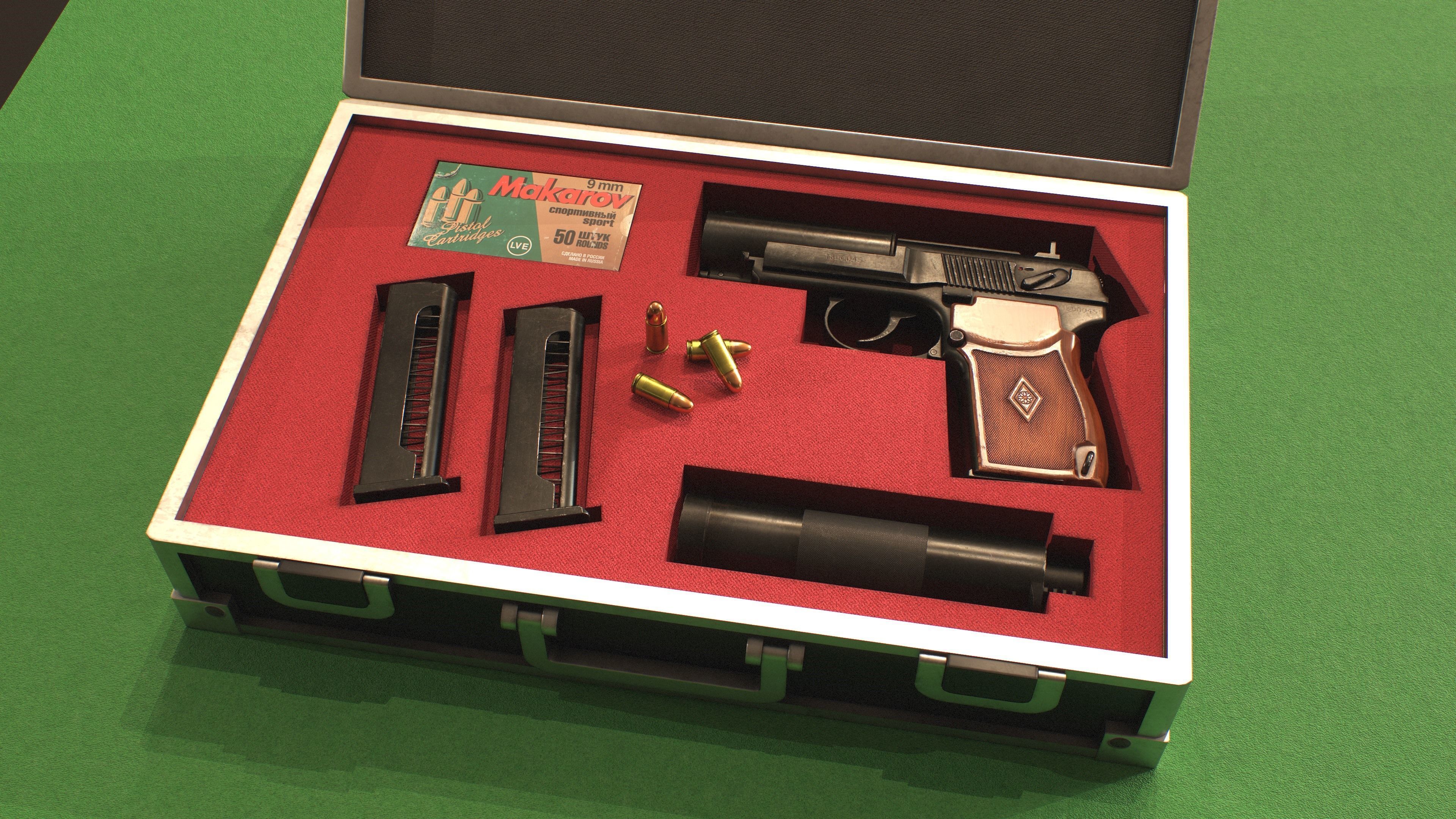 Silenced Weapon Pack Low-poly 3D model_9