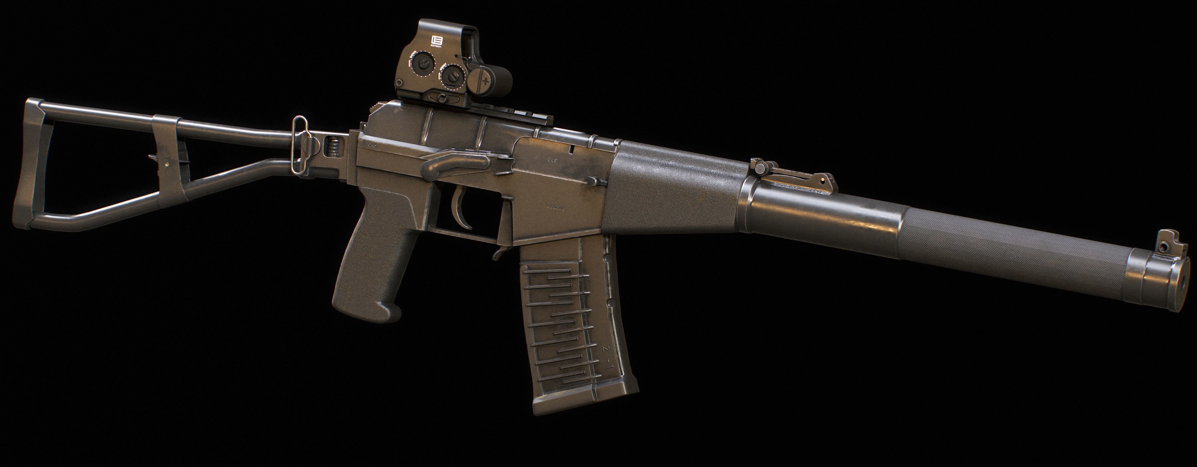 Silenced Weapon Pack Low-poly 3D model_1