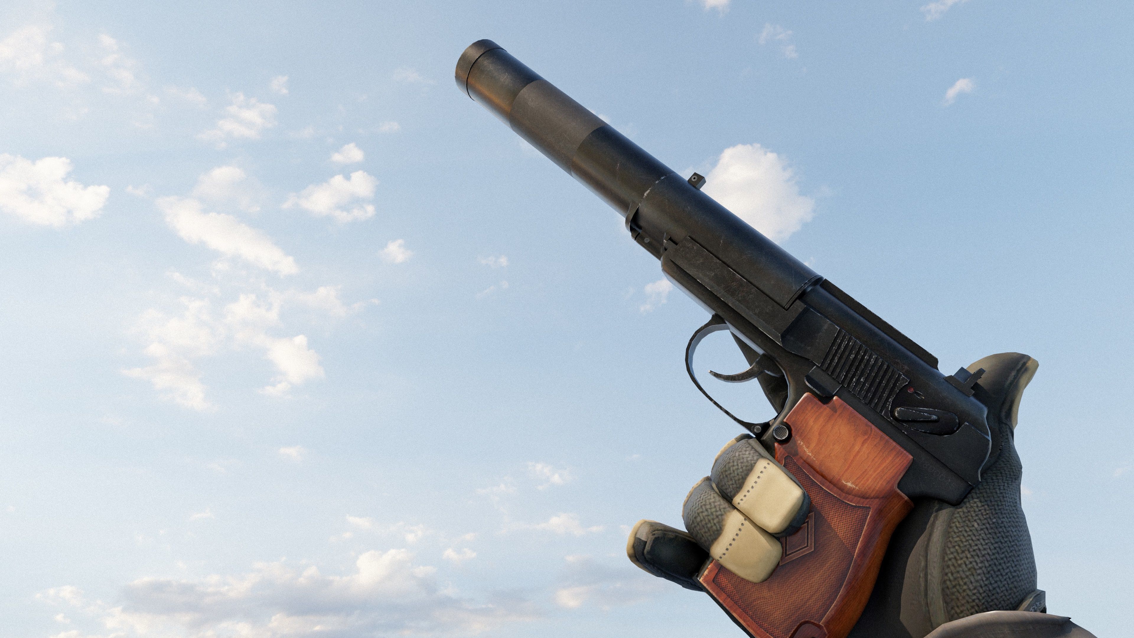 Silenced Weapon Pack Low-poly 3D model_6