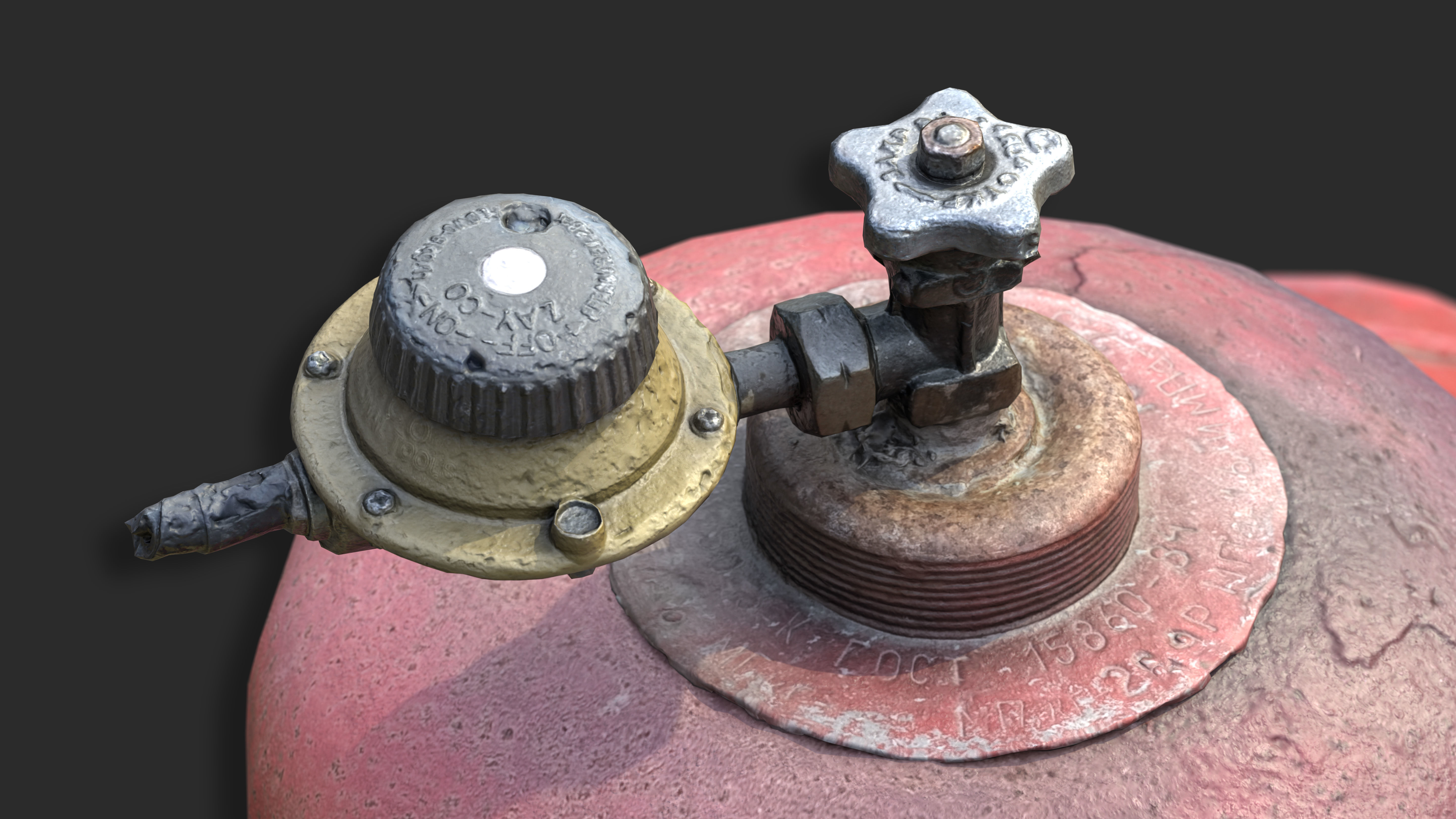 Propane Gas Tank - Game Ready Low-poly 3D model_4