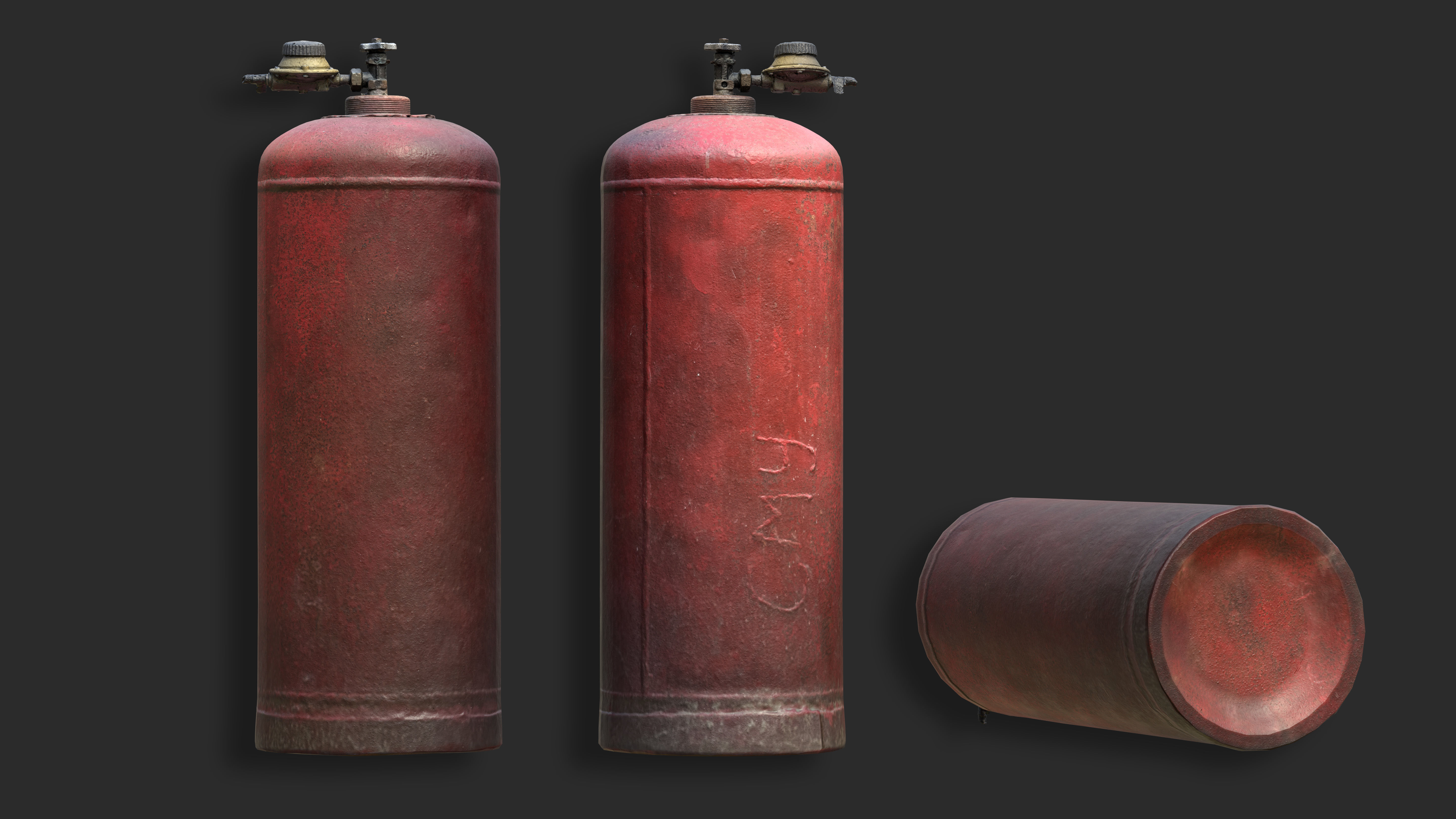 Propane Gas Tank - Game Ready Low-poly 3D model_2