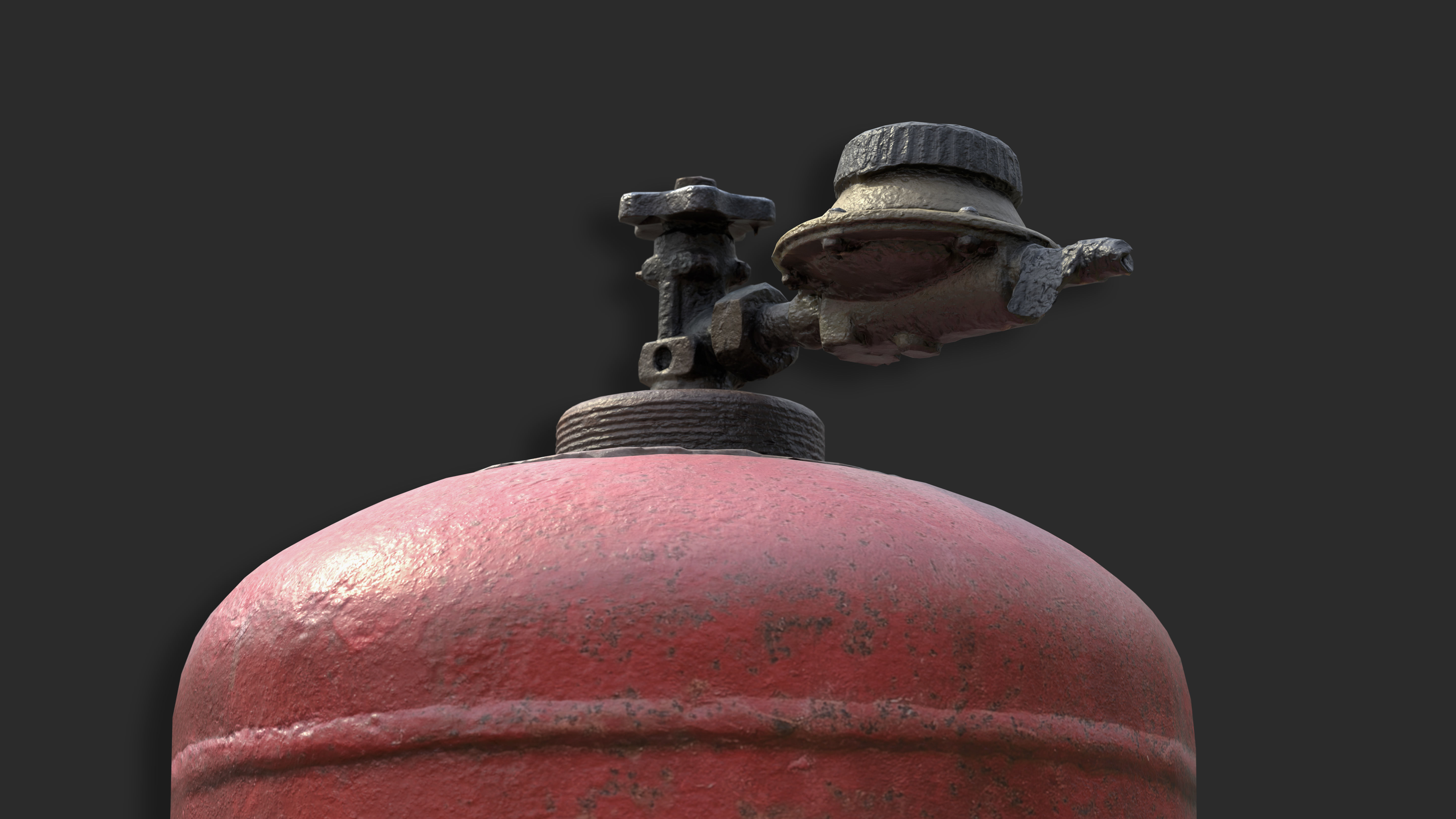 Propane Gas Tank - Game Ready Low-poly 3D model_5