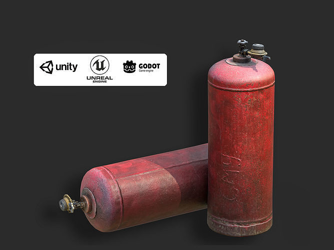 Propane Gas Tank - Game Ready Low-poly 3D model