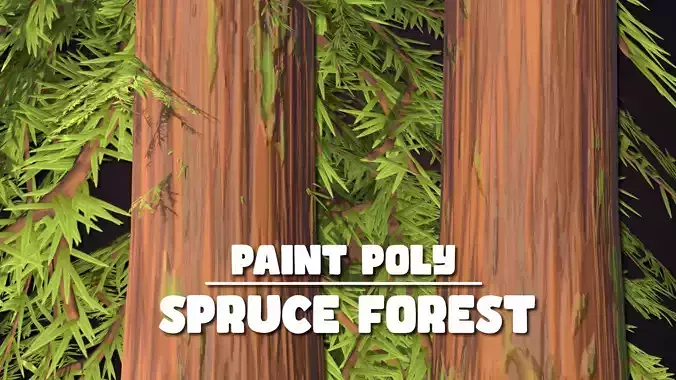 Spruce Forest - Game Ready with LODs Low-poly 3D model