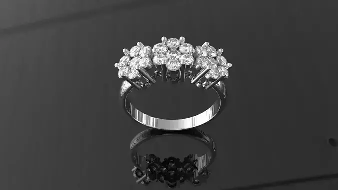 Flower Engagement Ring- 4 sizes-