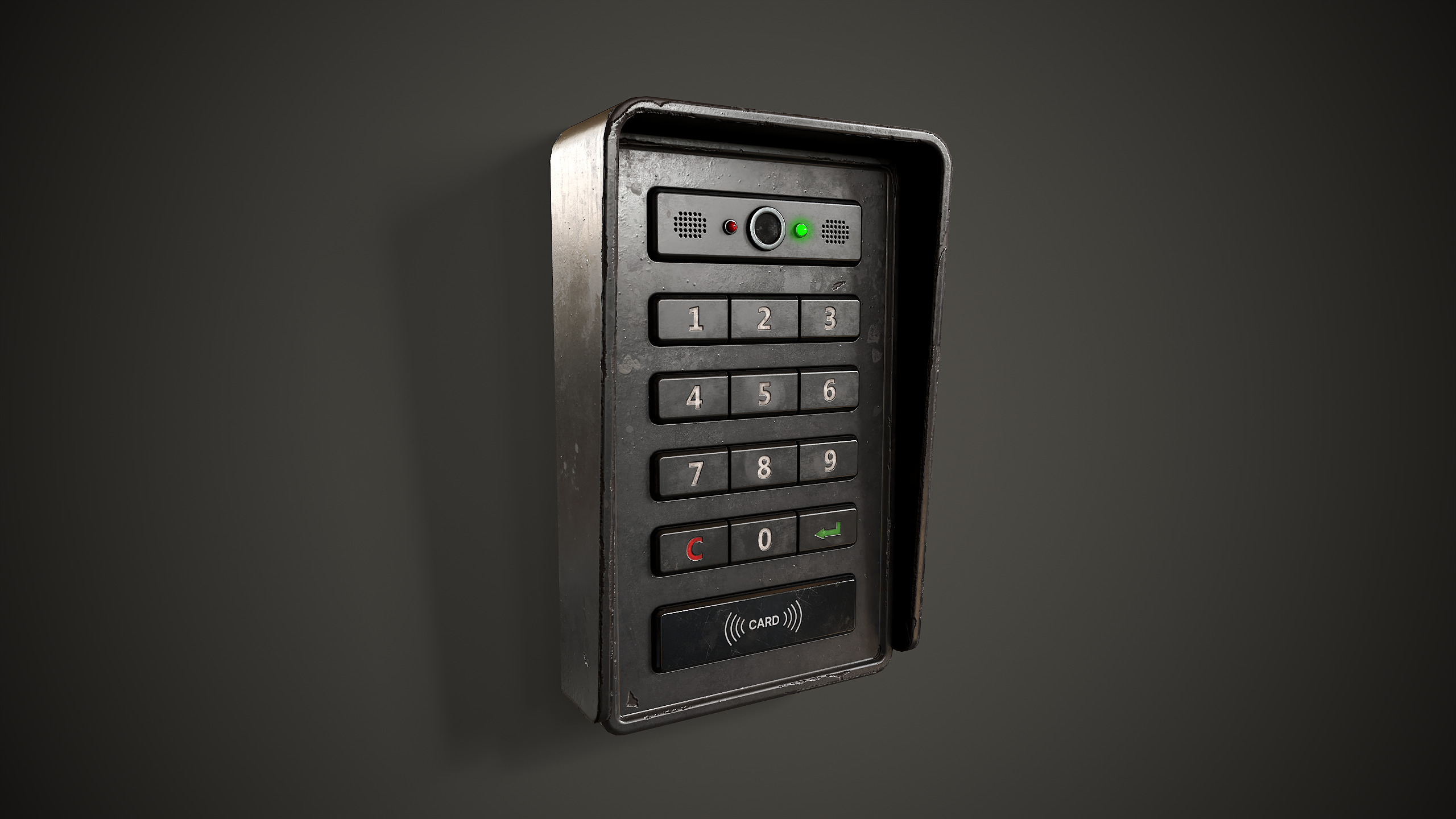 Electronic keypad lock Low-poly 3D model_6