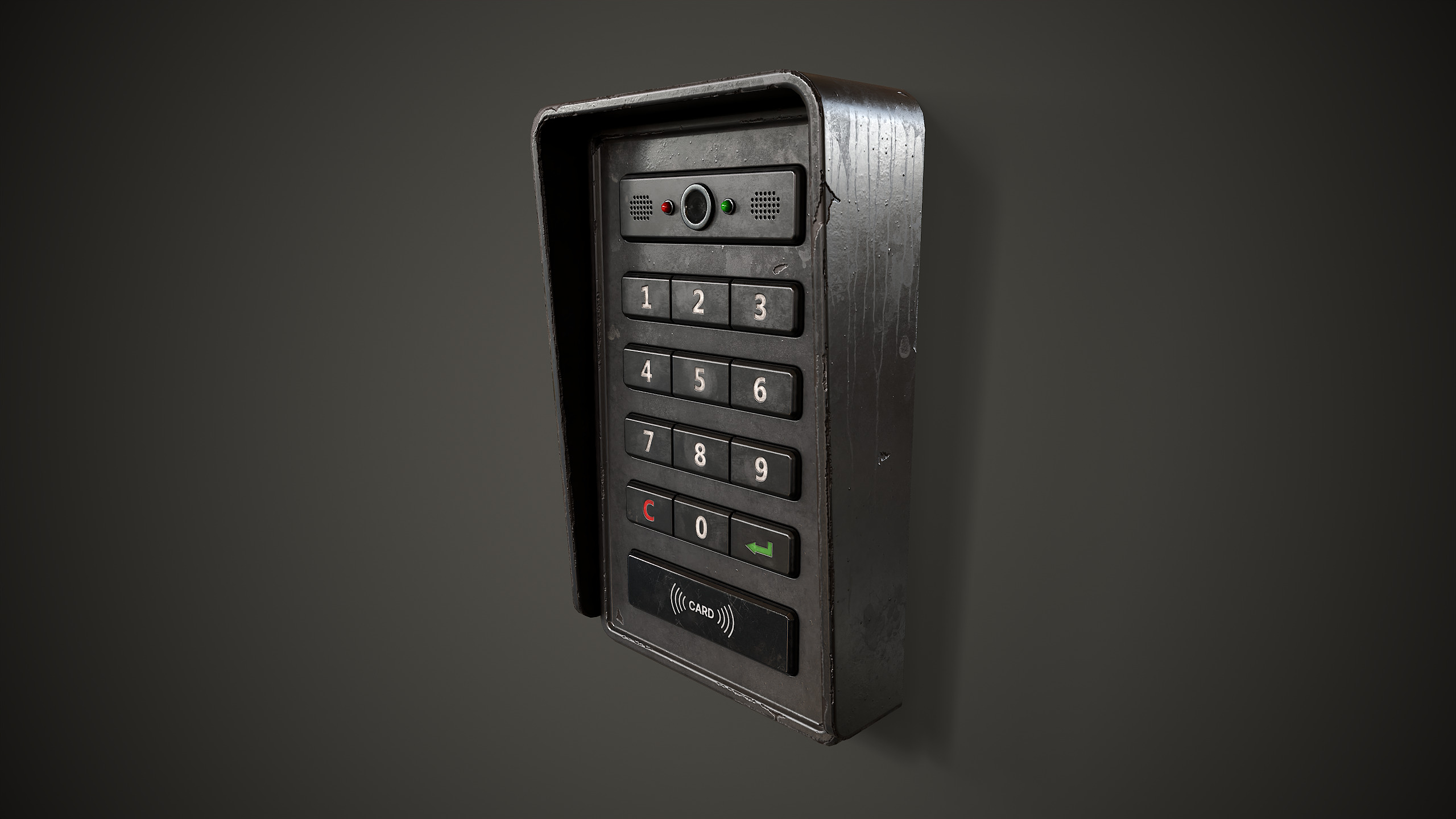Electronic keypad lock Low-poly 3D model_2