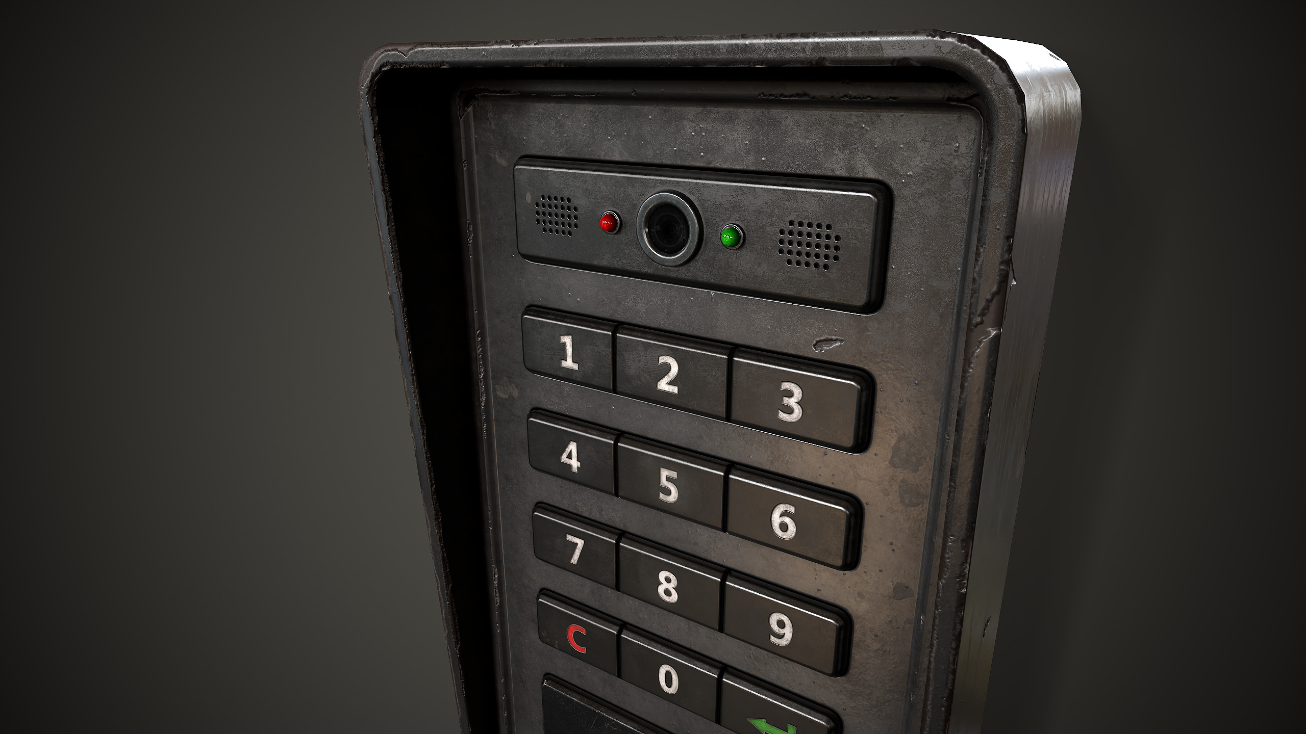 Electronic keypad lock Low-poly 3D model_3