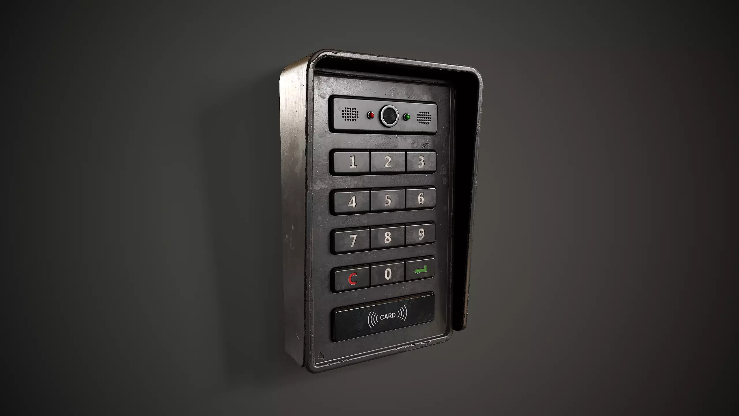 Electronic keypad lock Low-poly 3D model_0