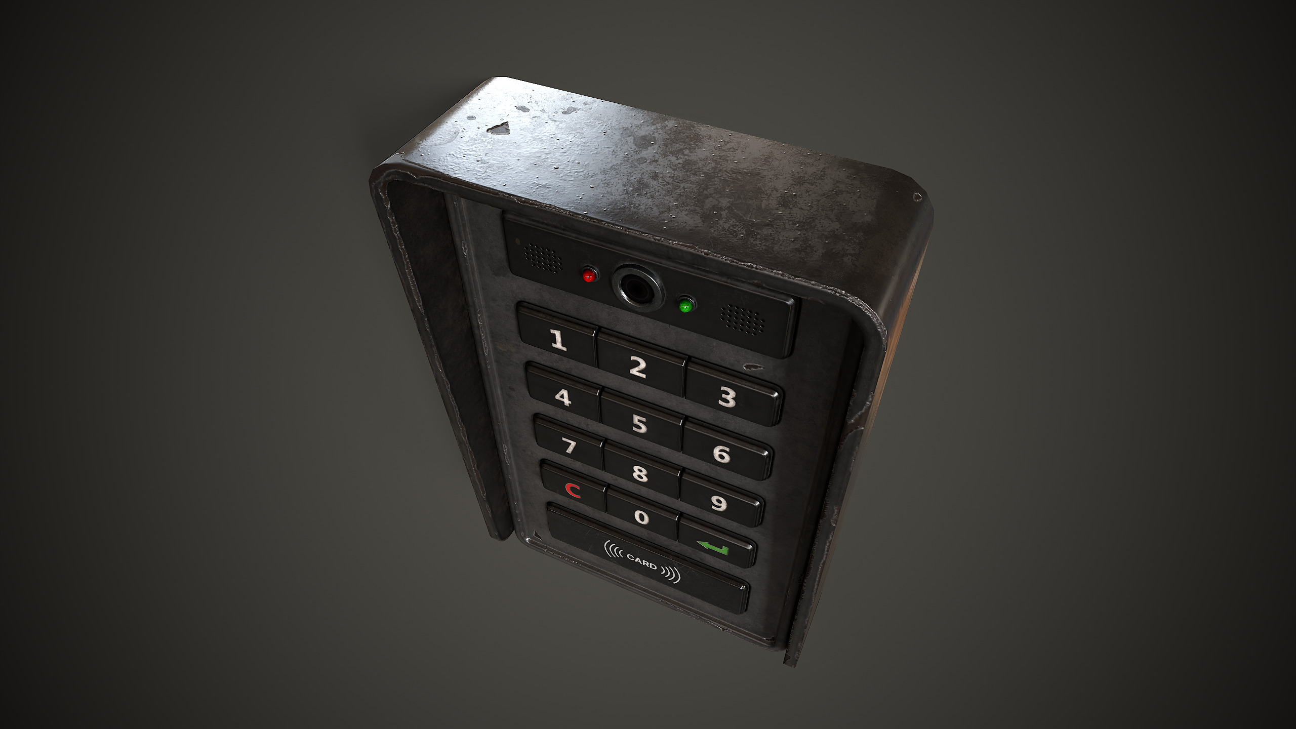 Electronic keypad lock Low-poly 3D model_7