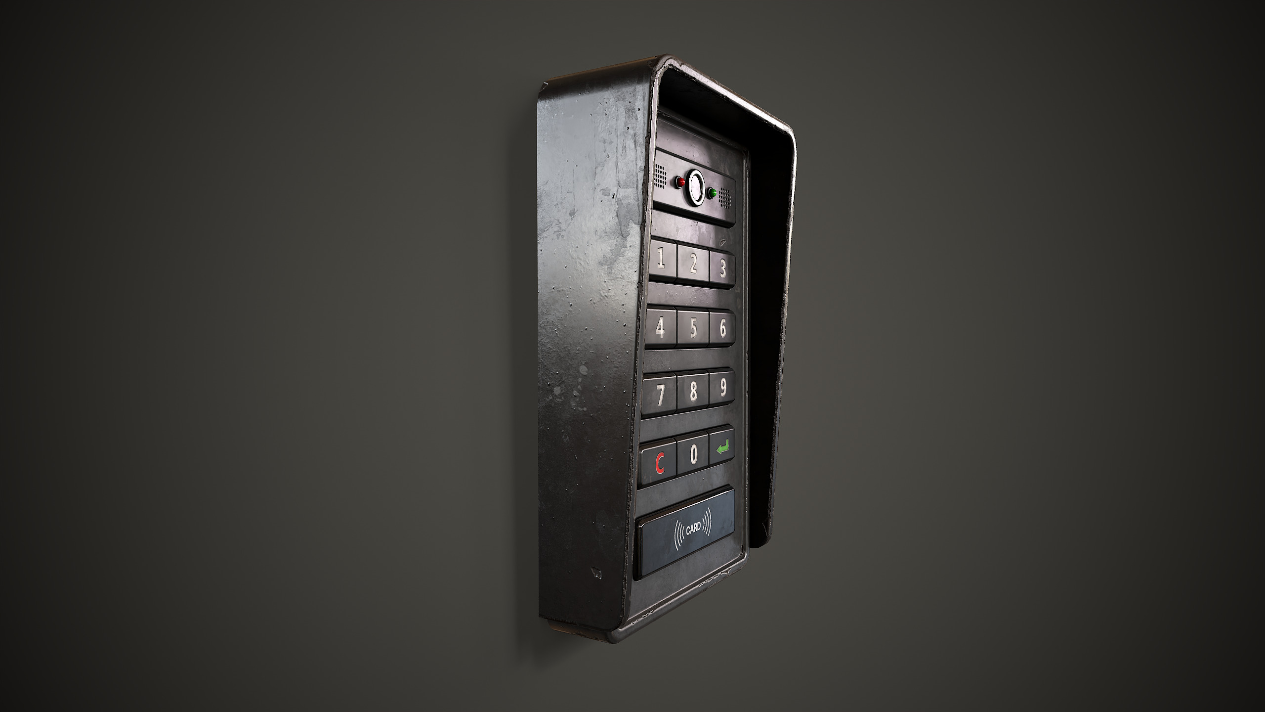 Electronic keypad lock Low-poly 3D model_8