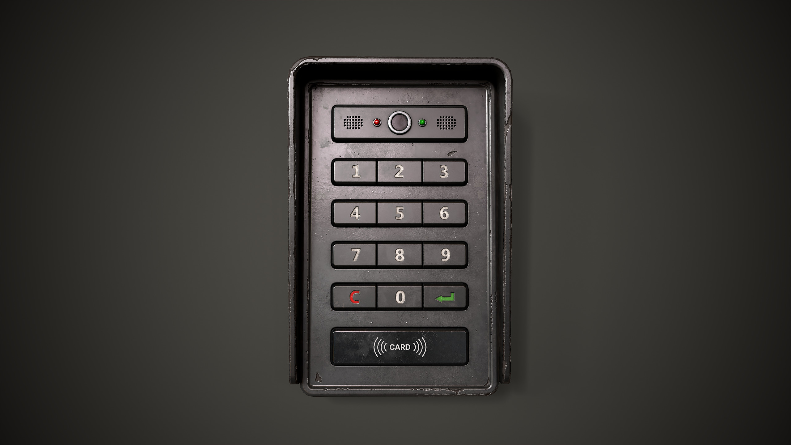 Electronic keypad lock Low-poly 3D model_1