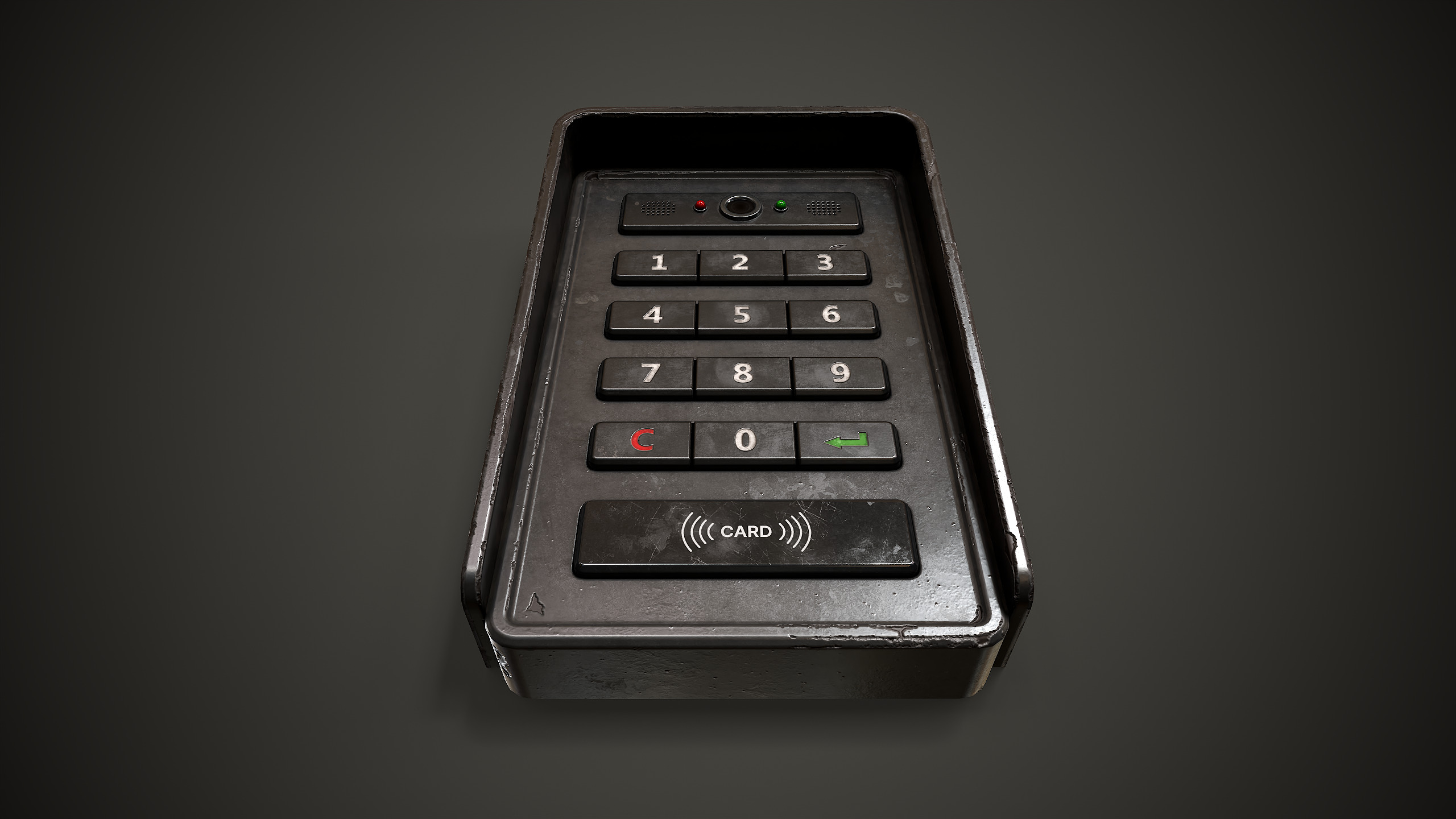 Electronic keypad lock Low-poly 3D model_4
