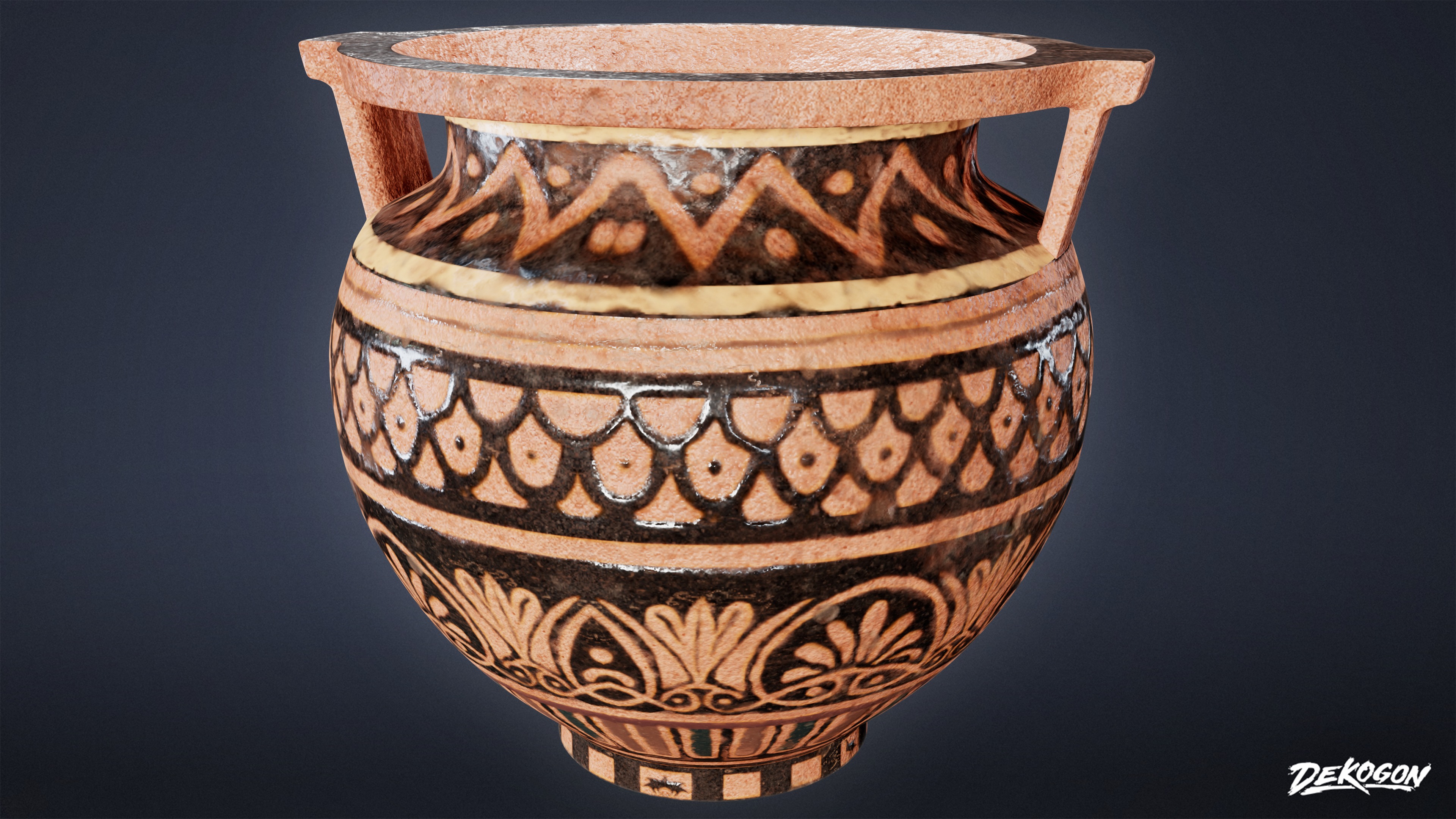 ANCIENT TEMPLE - Urns 01 - LOW POLY Low-poly 3D model_3