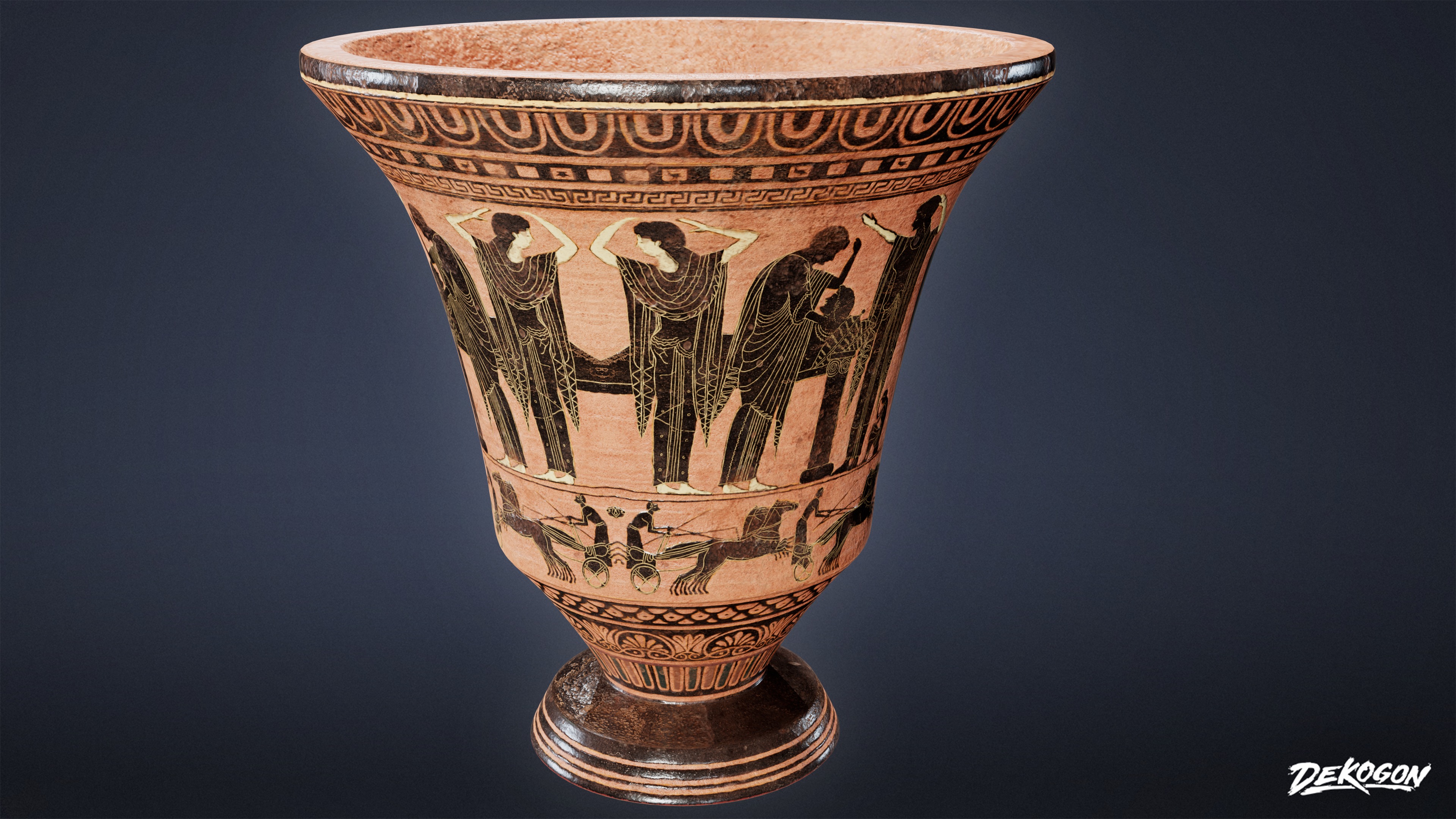 ANCIENT TEMPLE - Urns 01 - LOW POLY Low-poly 3D model_4