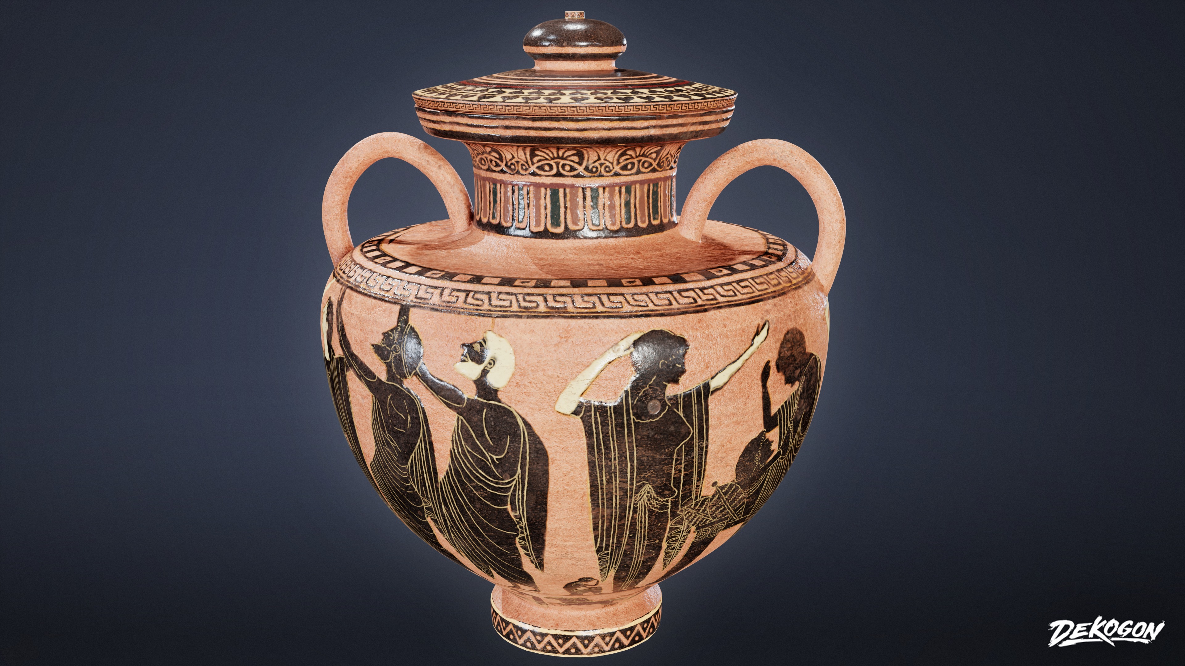 ANCIENT TEMPLE - Urns 01 - LOW POLY Low-poly 3D model_11