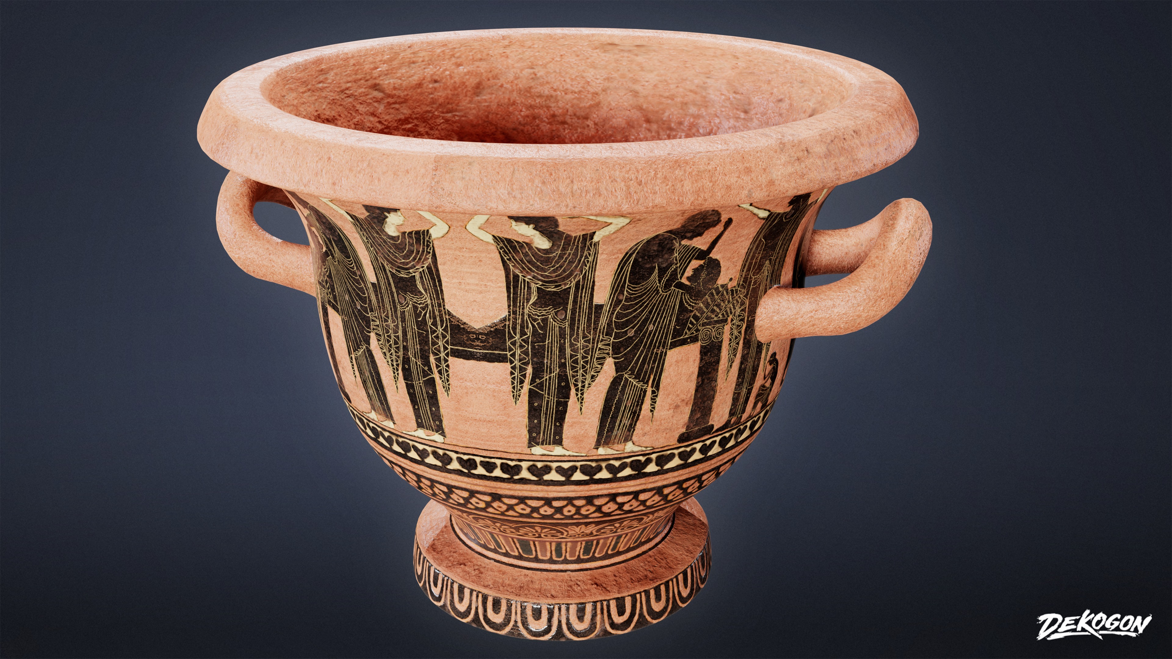 ANCIENT TEMPLE - Urns 01 - LOW POLY Low-poly 3D model_2