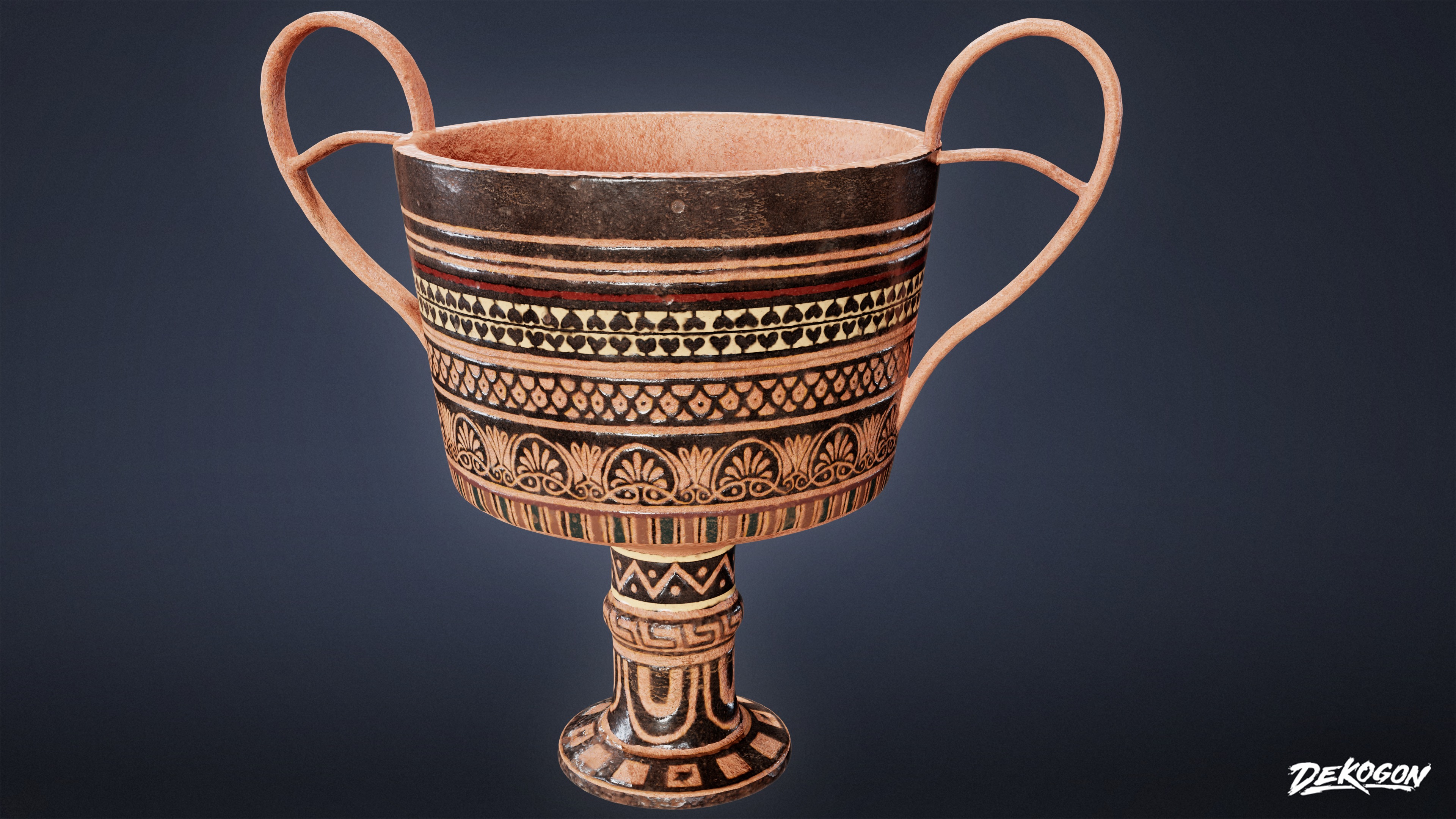 ANCIENT TEMPLE - Urns 01 - LOW POLY Low-poly 3D model_5