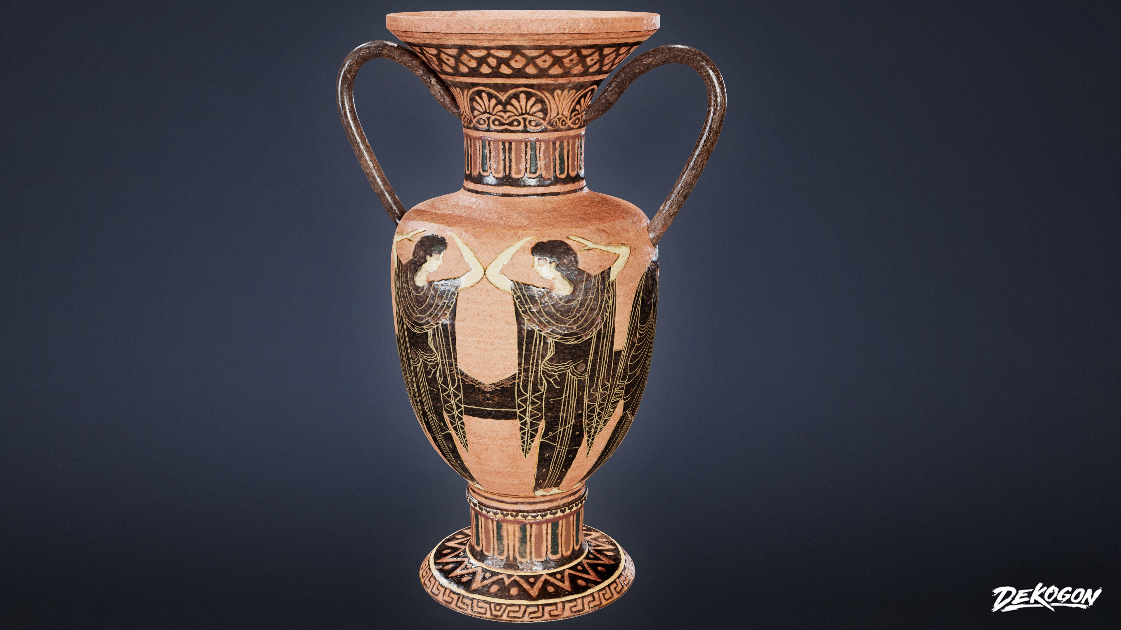 ANCIENT TEMPLE - Urns 01 - LOW POLY Low-poly 3D model_10