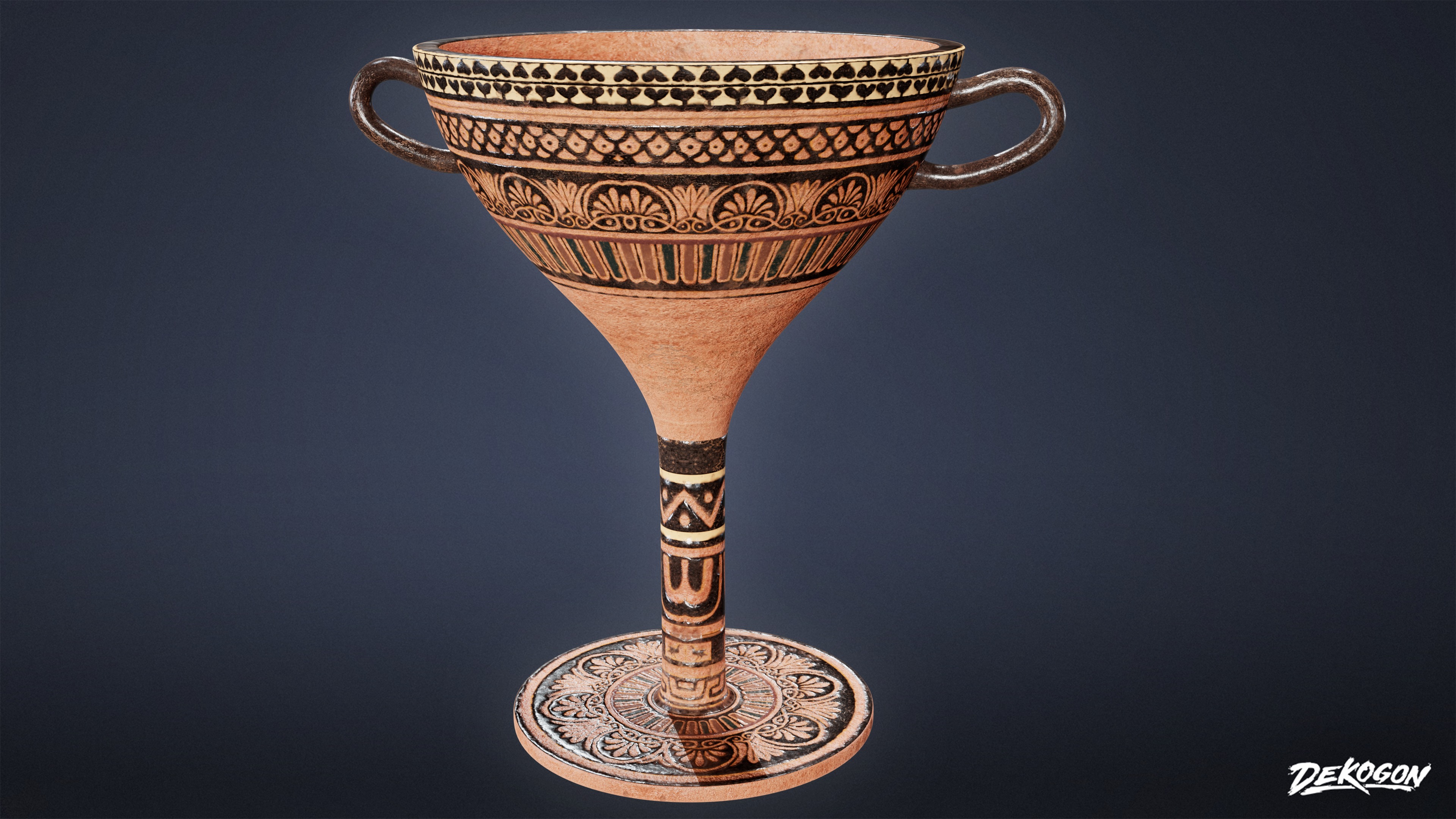 ANCIENT TEMPLE - Urns 01 - LOW POLY Low-poly 3D model_6