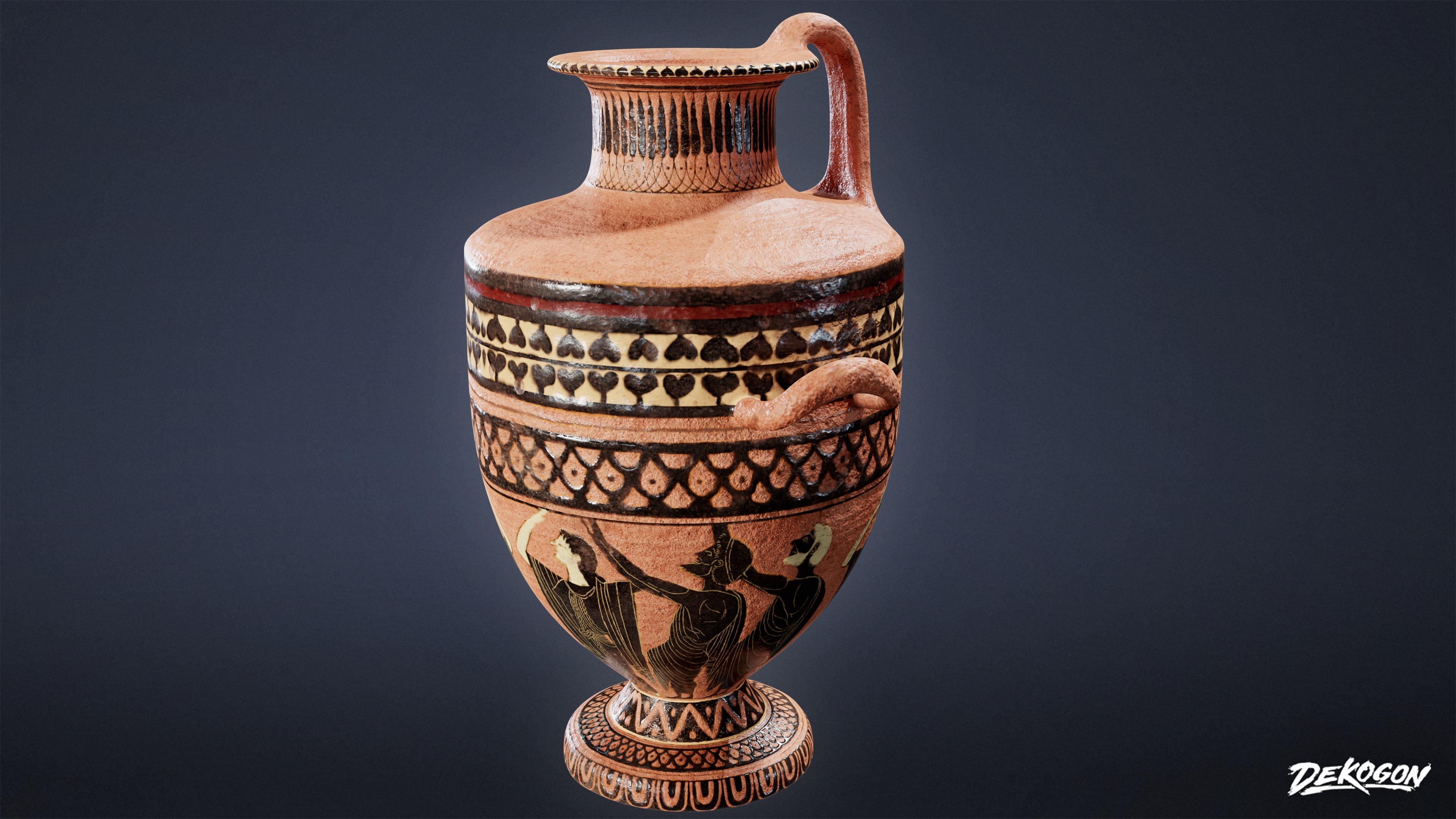 ANCIENT TEMPLE - Urns 01 - LOW POLY Low-poly 3D model_7