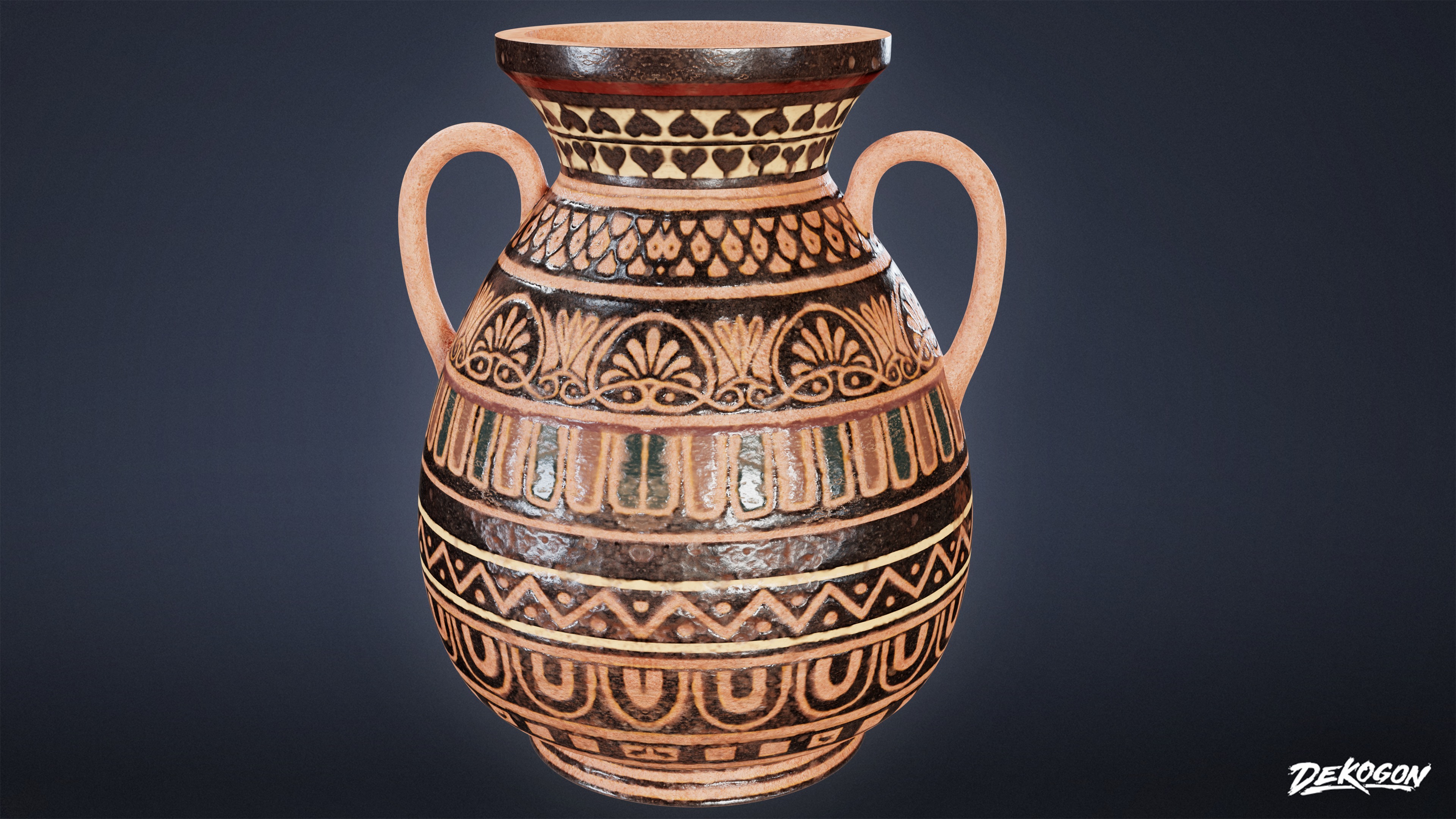 ANCIENT TEMPLE - Urns 01 - LOW POLY Low-poly 3D model_12