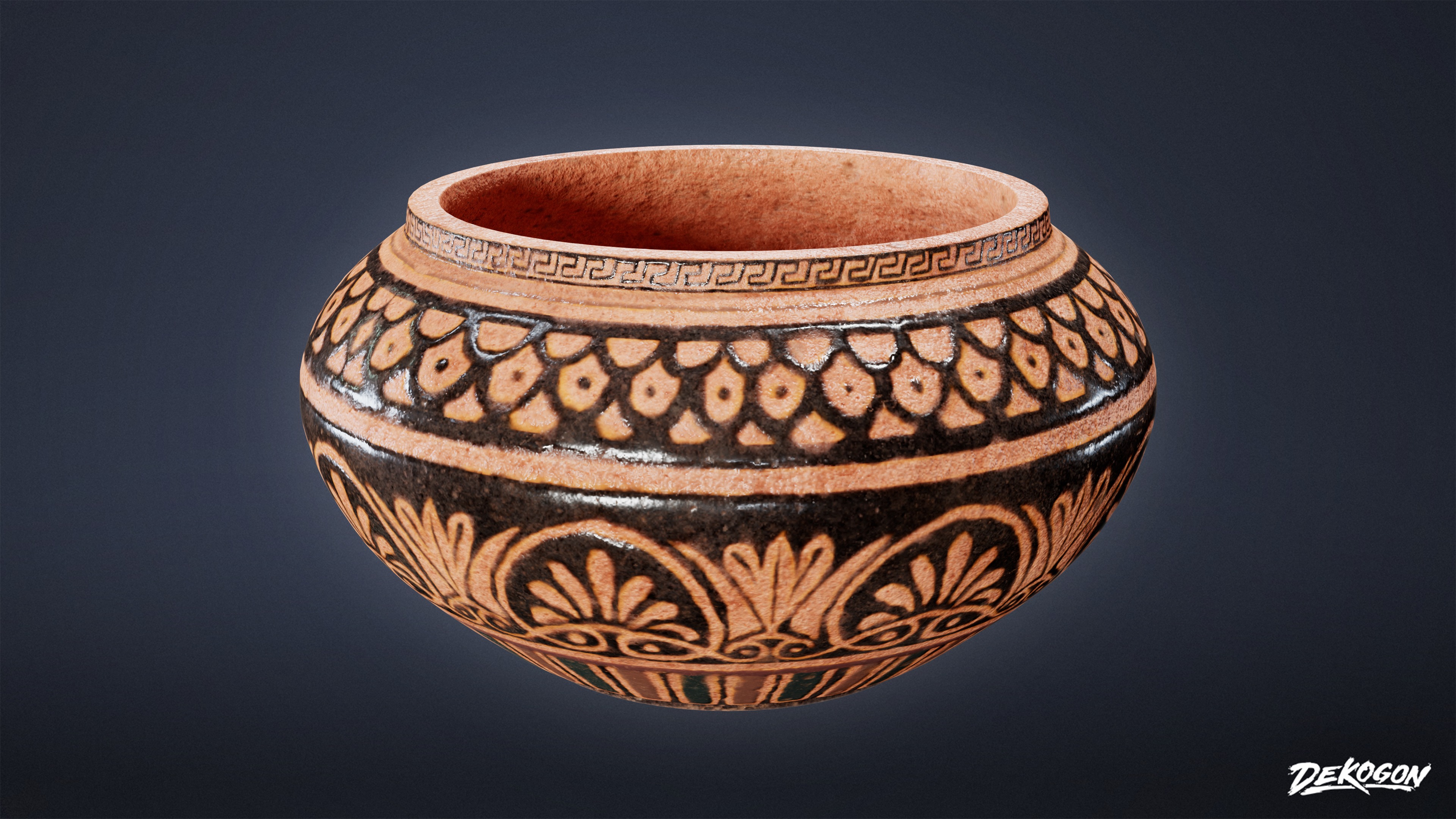 ANCIENT TEMPLE - Urns 01 - LOW POLY Low-poly 3D model_8